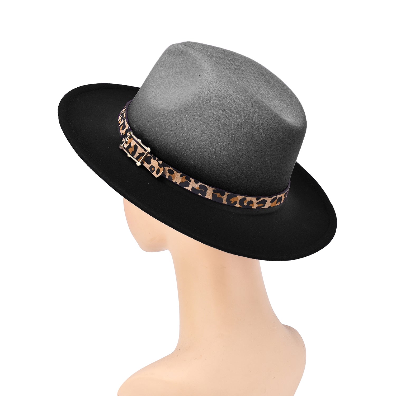 Women's Gradient Hat With Leopard Belt Band
