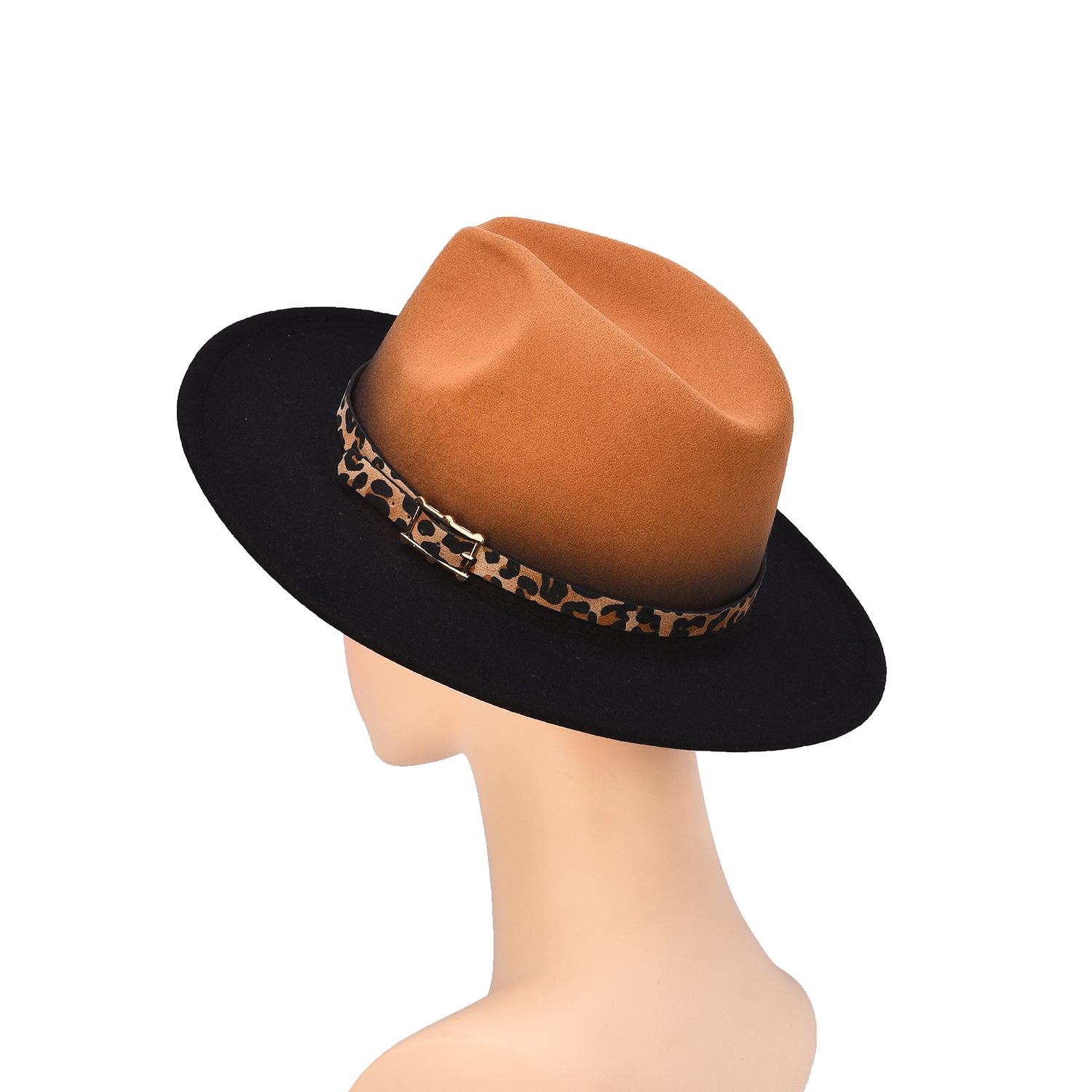 Women's Gradient Hat With Leopard Belt Band