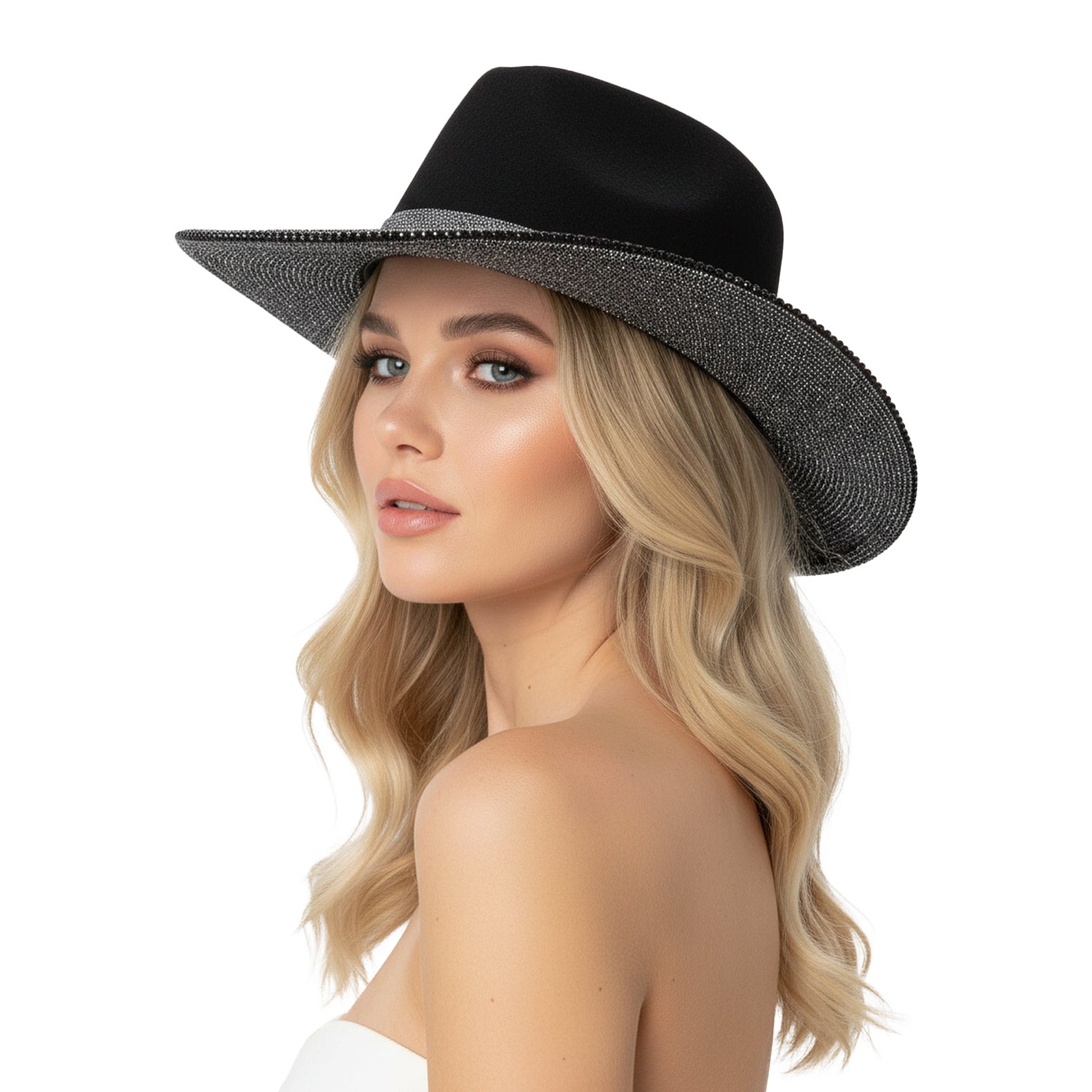 Women's White Rhinestone Cowboy Hat - Mellow World