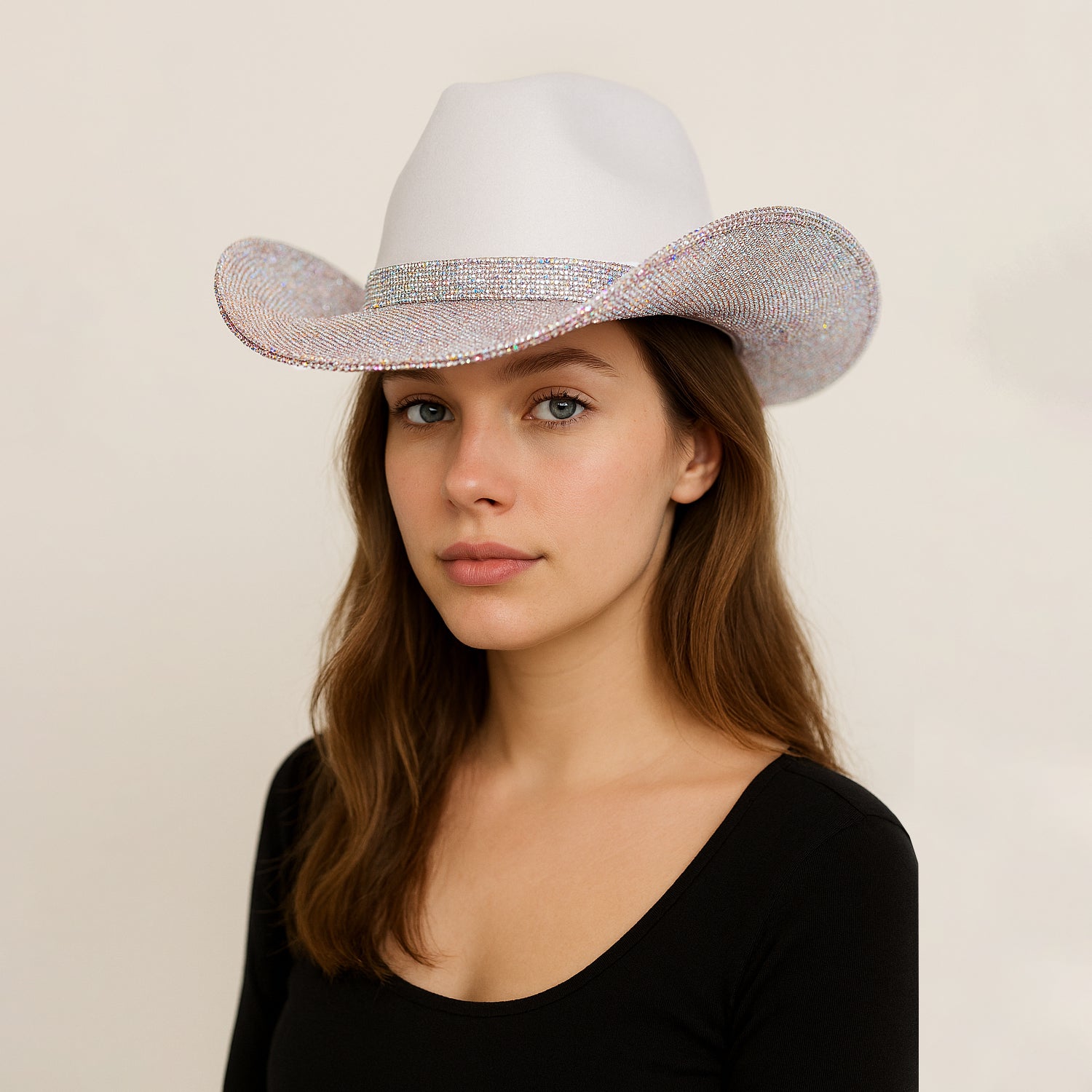 Women's Iridescent Rhinestone Cowboy Hat