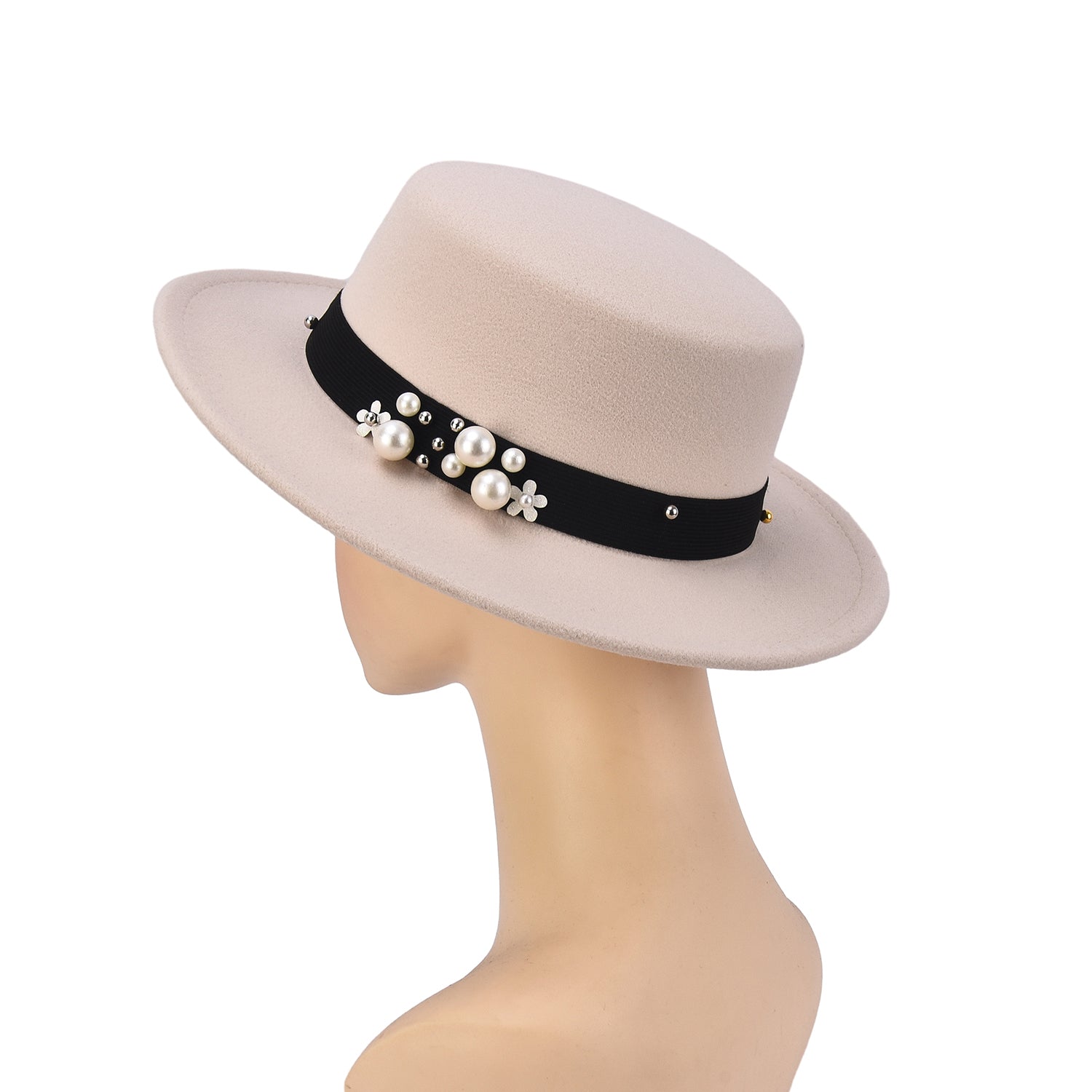 Women's Simulated Pearl Band Felt Hat - Mellow World