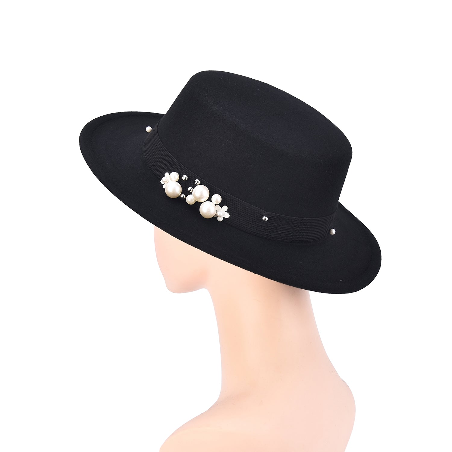 Women's Simulated Pearl Band Felt Hat - Mellow World