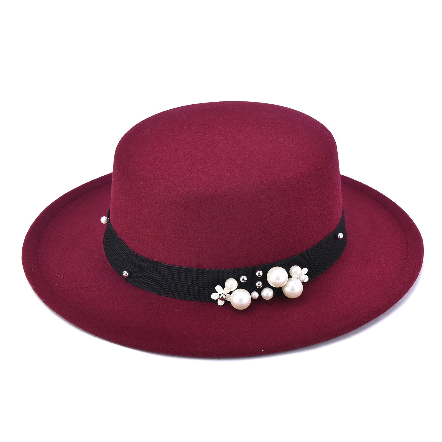 Women's Simulated Pearl Band Felt Hat - Mellow World