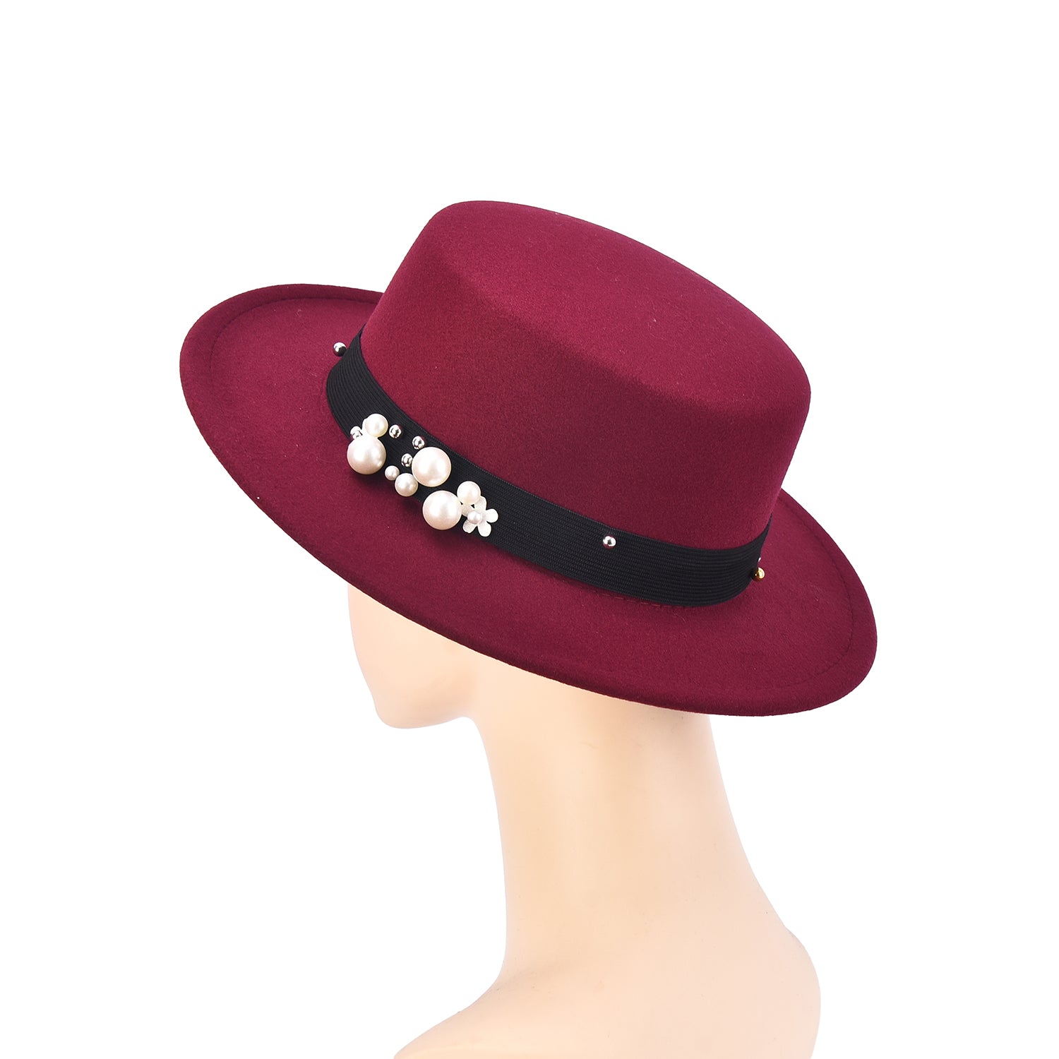 Women's Simulated Pearl Band Felt Hat - Mellow World