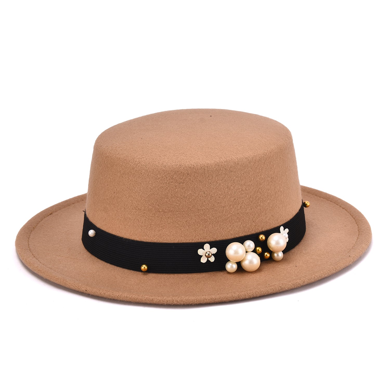 Women's Simulated Pearl Band Felt Hat - Mellow World