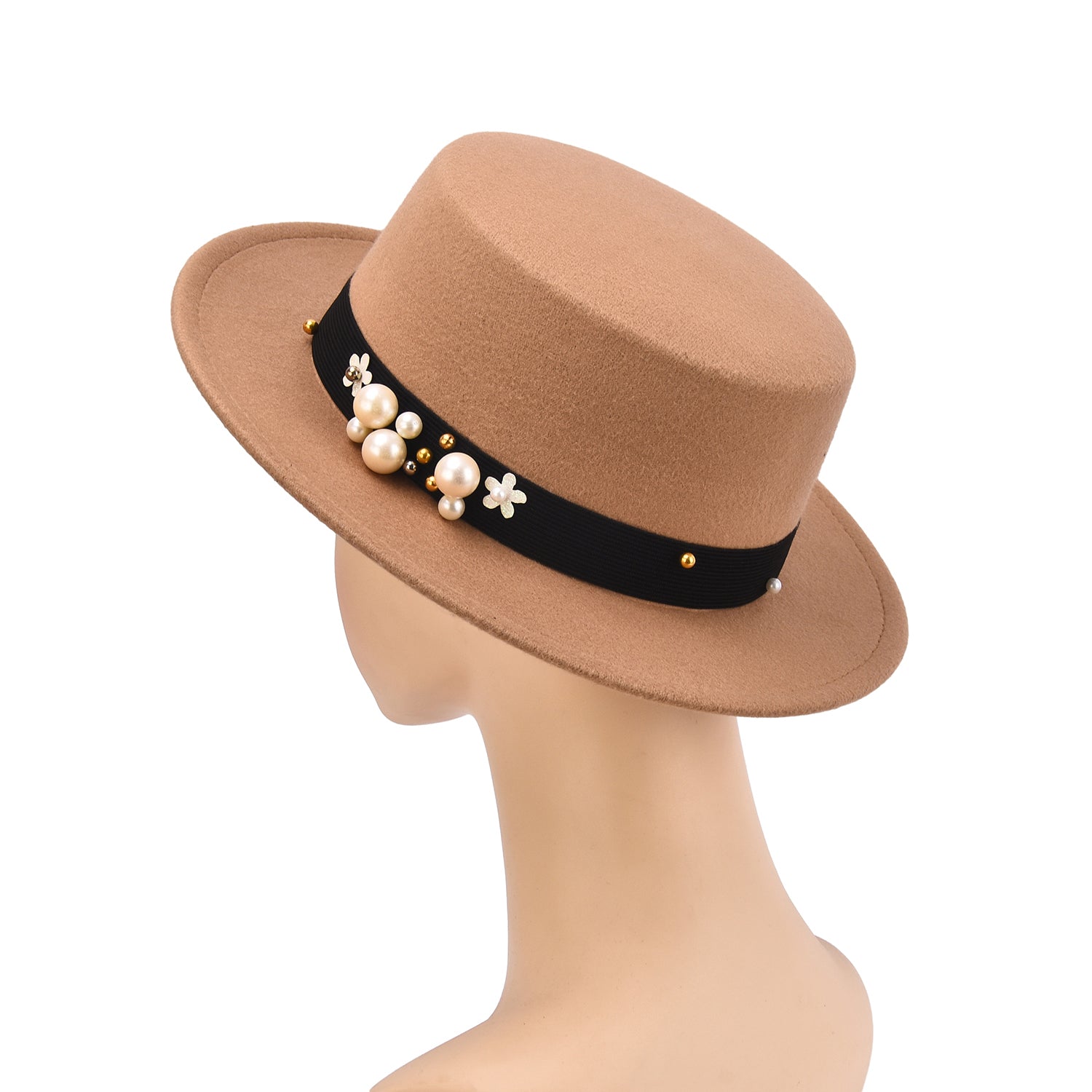 Women's Simulated Pearl Band Felt Hat - Mellow World
