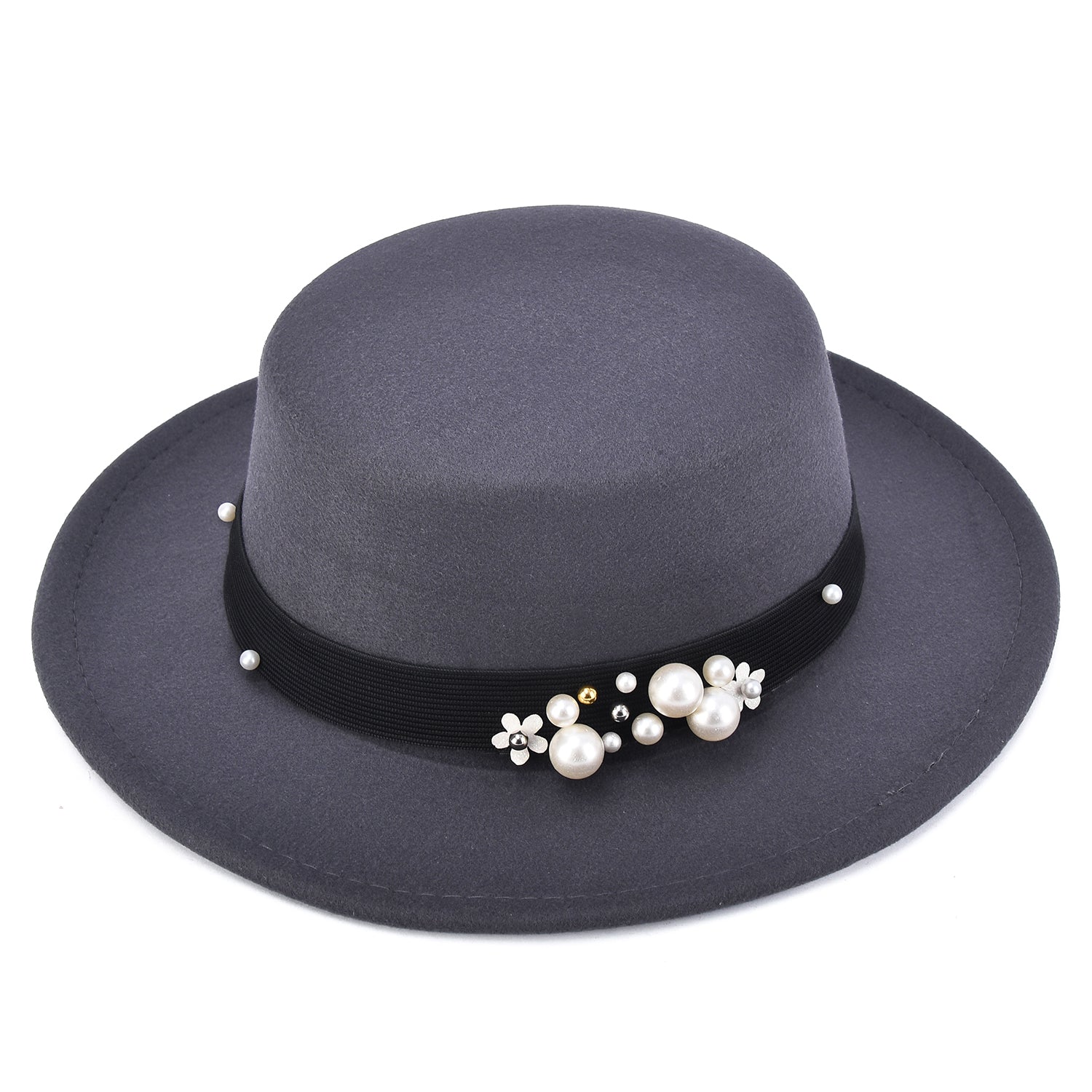 Women's Simulated Pearl Band Felt Hat - Mellow World