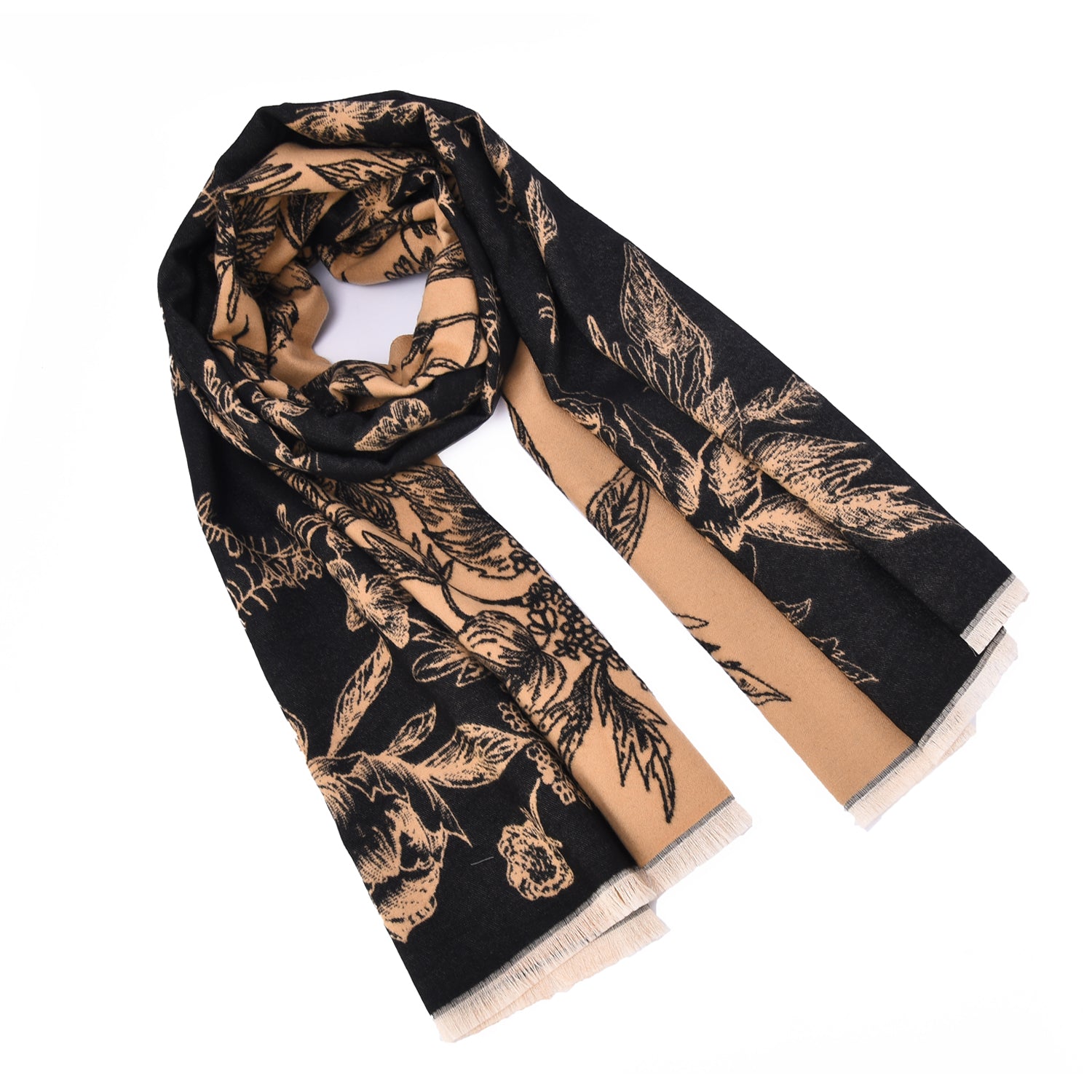 Women's Oversized Reversible Print Scarf - Mellow World