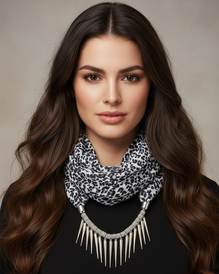 Feline Women's Leopard Pendant Scarf