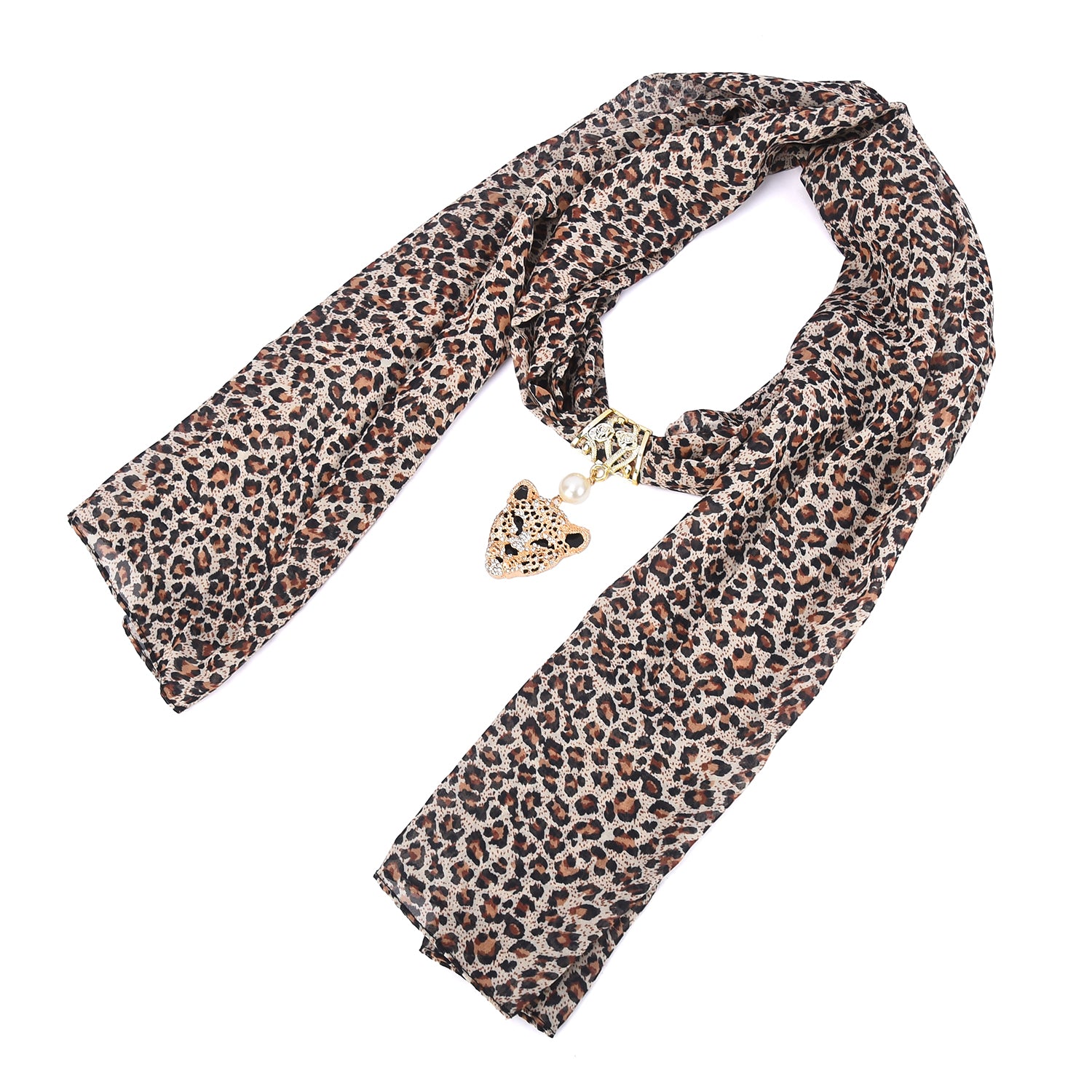 Feline Women's Leopard Pendant Scarf