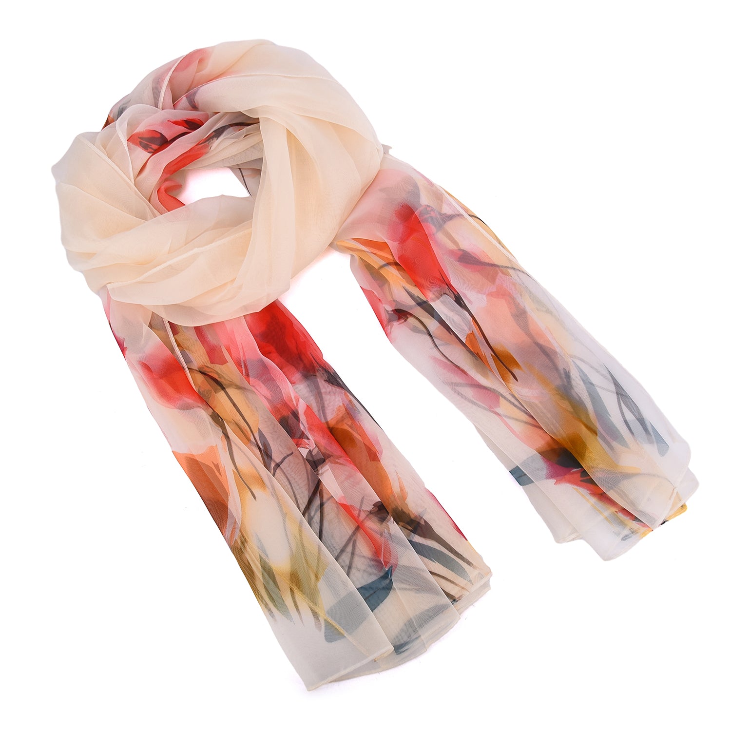 Women's Floral Chiffon Wrap Scarf - Mellow World