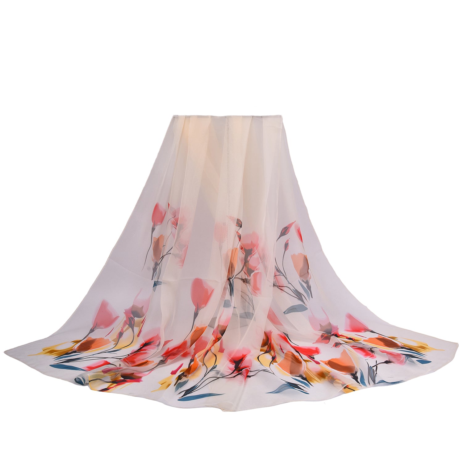 Women's Floral Chiffon Wrap Scarf - Mellow World