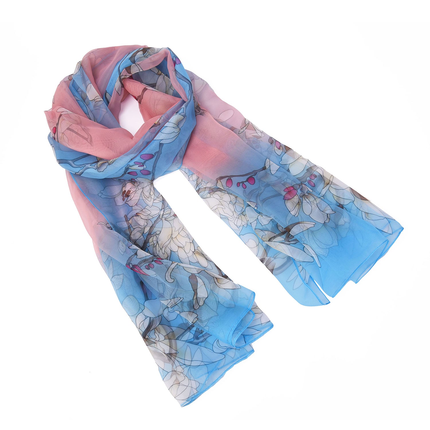 Women's Floral Chiffon Wrap Scarf - Mellow World
