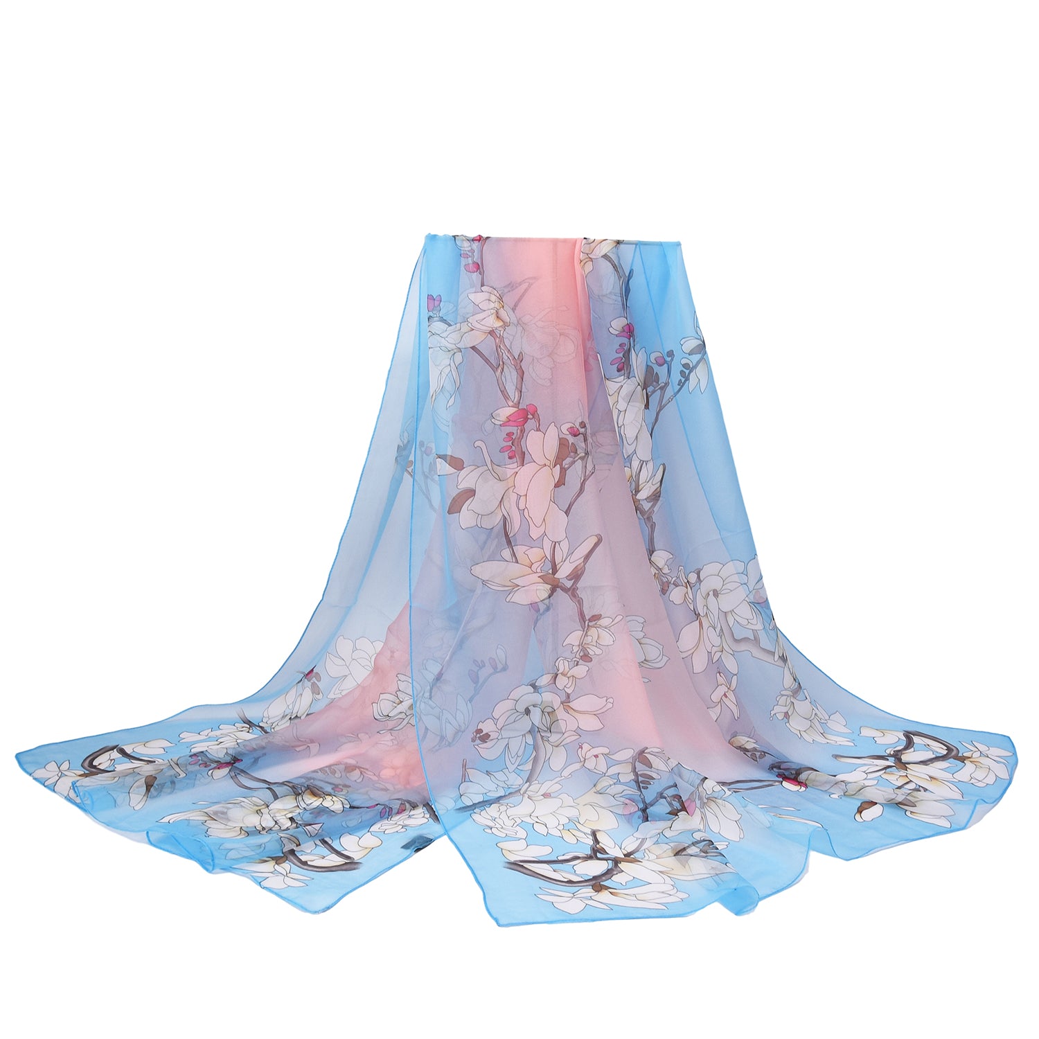Women's Floral Chiffon Wrap Scarf - Mellow World