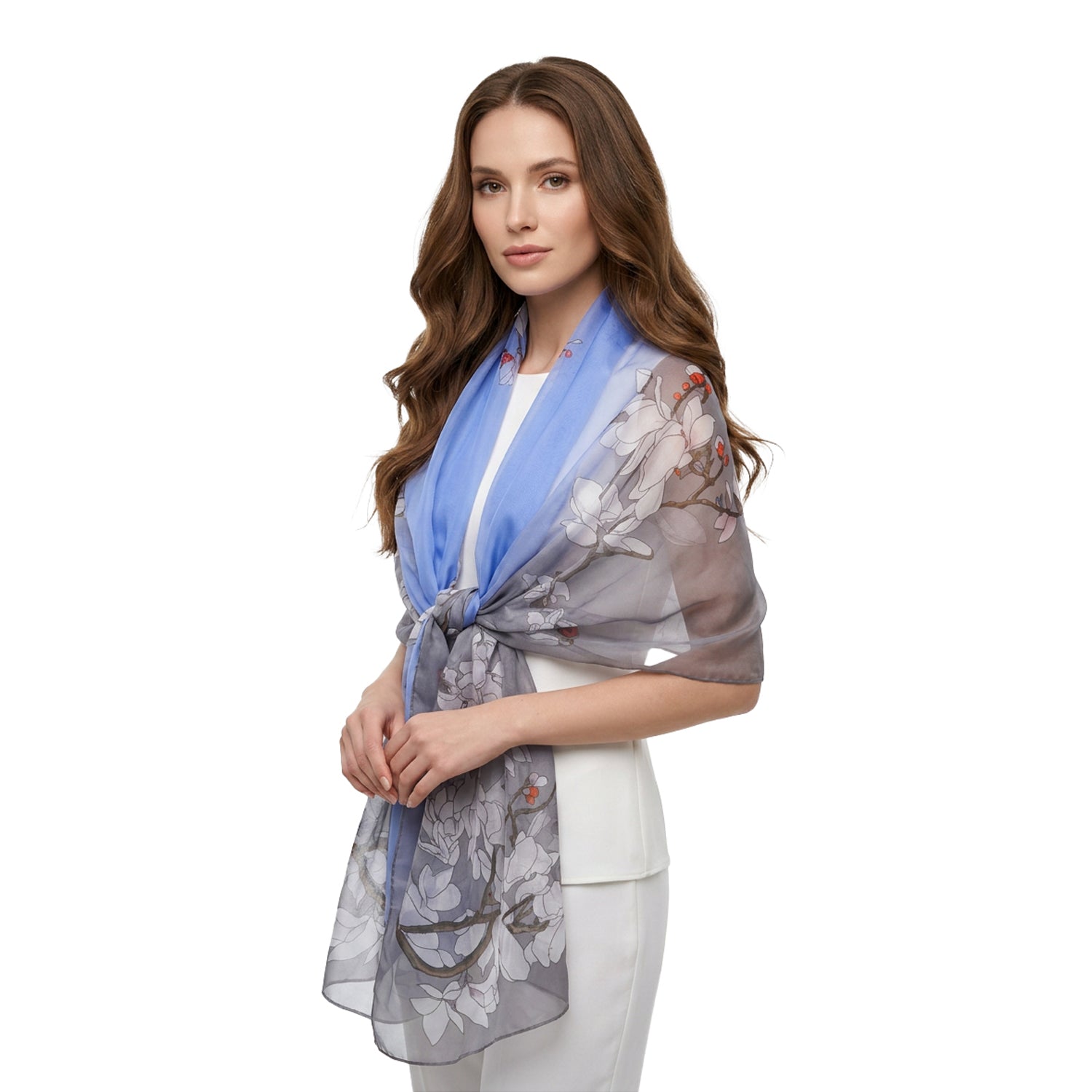 Women's Floral Chiffon Wrap Scarf - Mellow World
