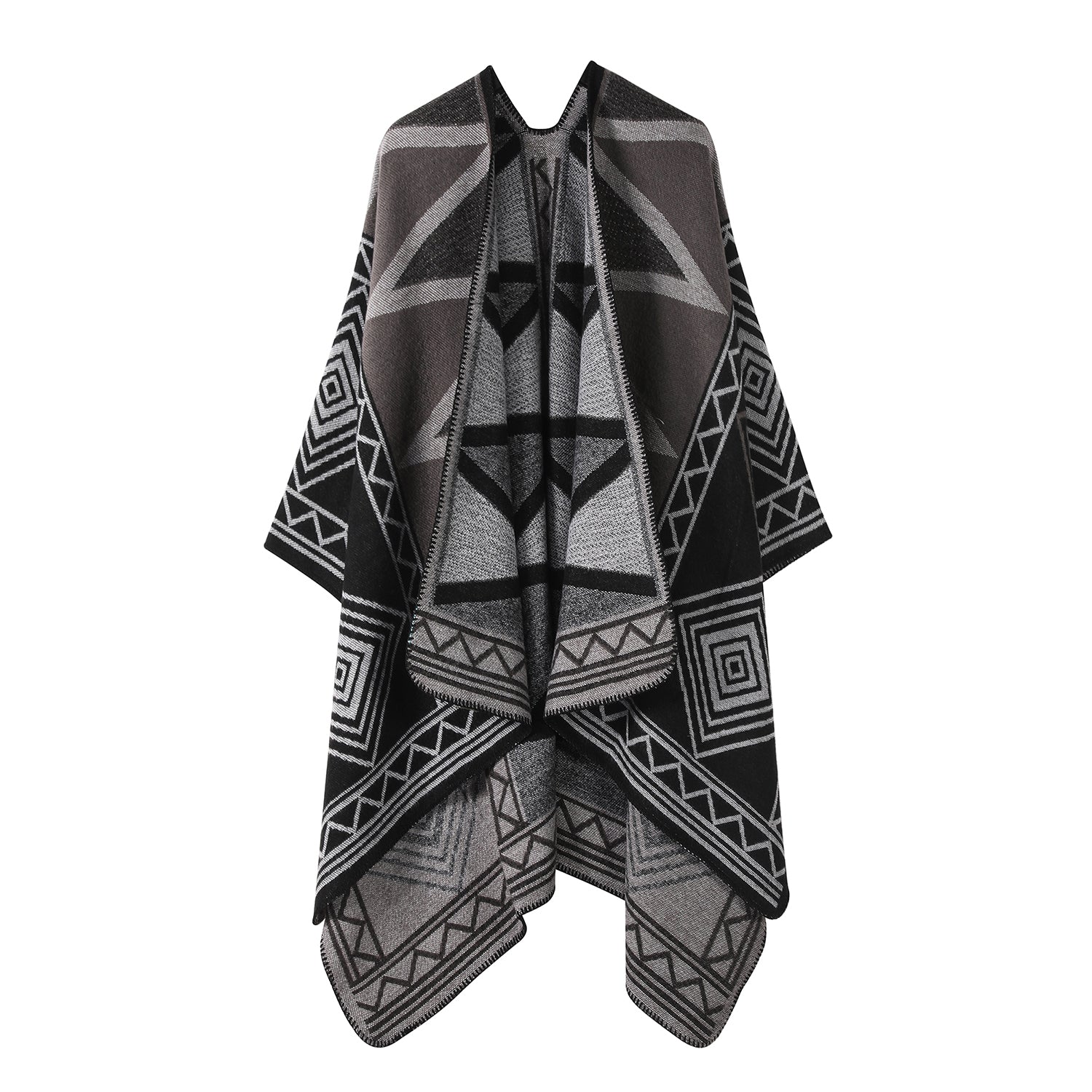 Women's Geometric Open-Front Shawl - Mellow World