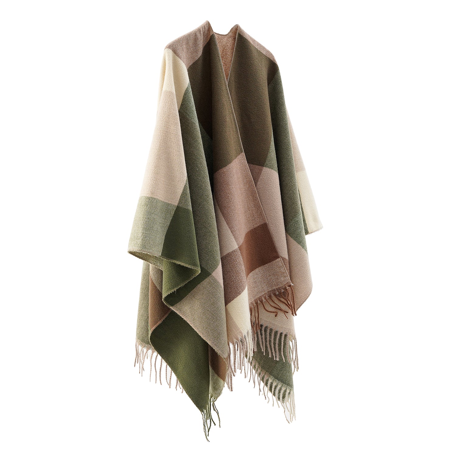 Women's Fringed Color Block Shawl - Mellow World