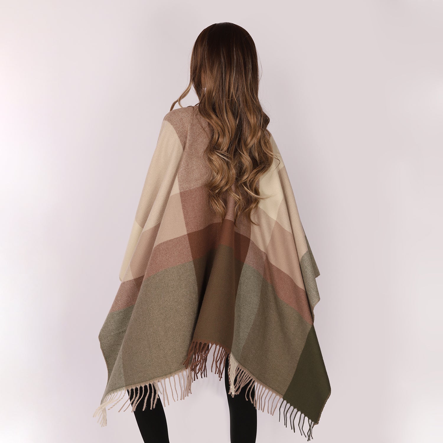 Women's Fringed Color Block Shawl - Mellow World