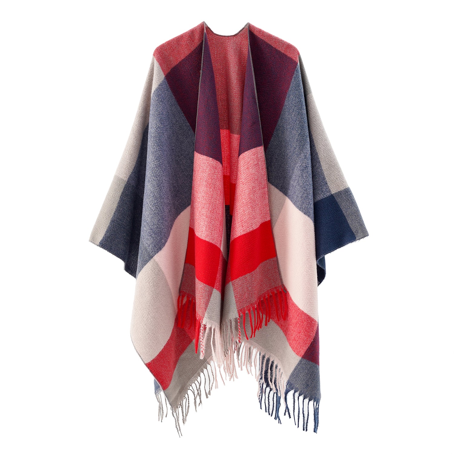 Women's Fringed Color Block Shawl - Mellow World