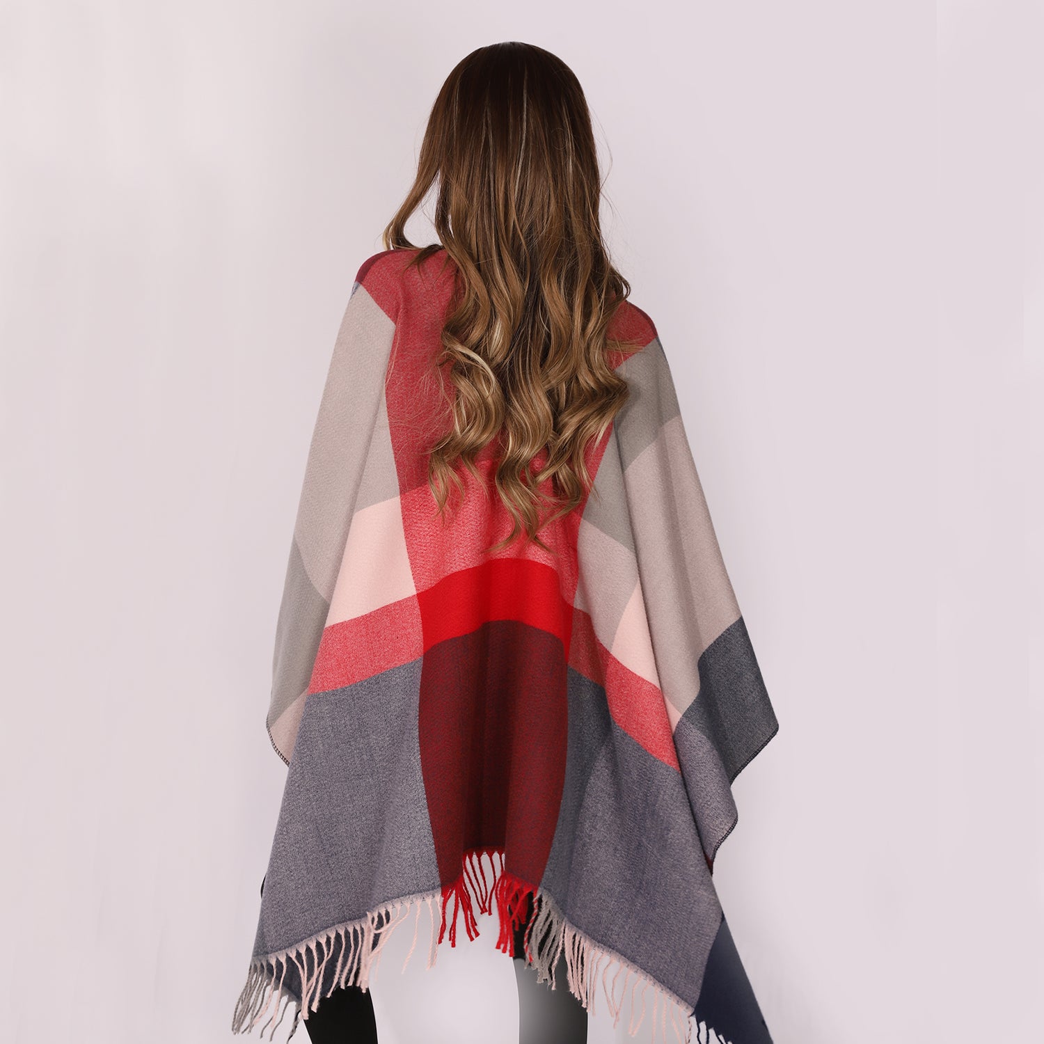 Women's Fringed Color Block Shawl - Mellow World