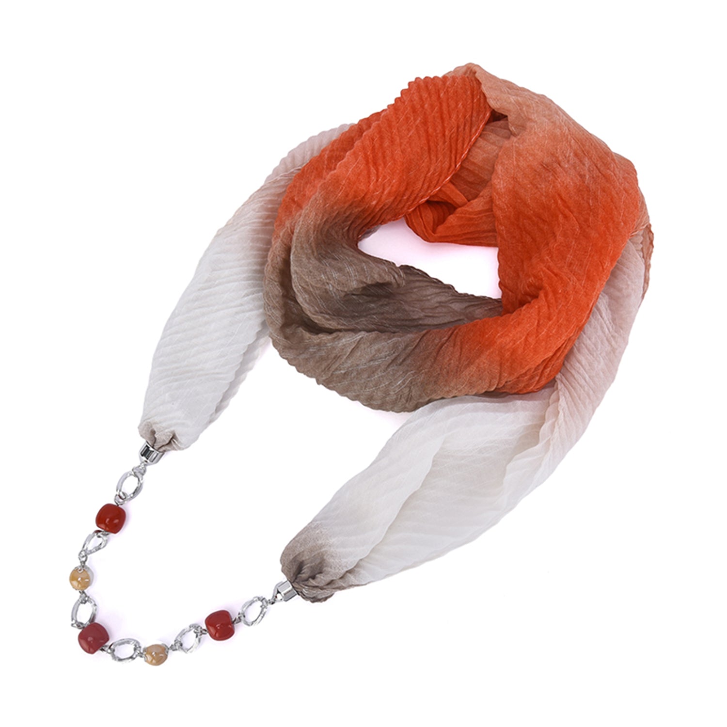 Aurora Gradient Color Infinity Scarf with Necklace - Mellow World