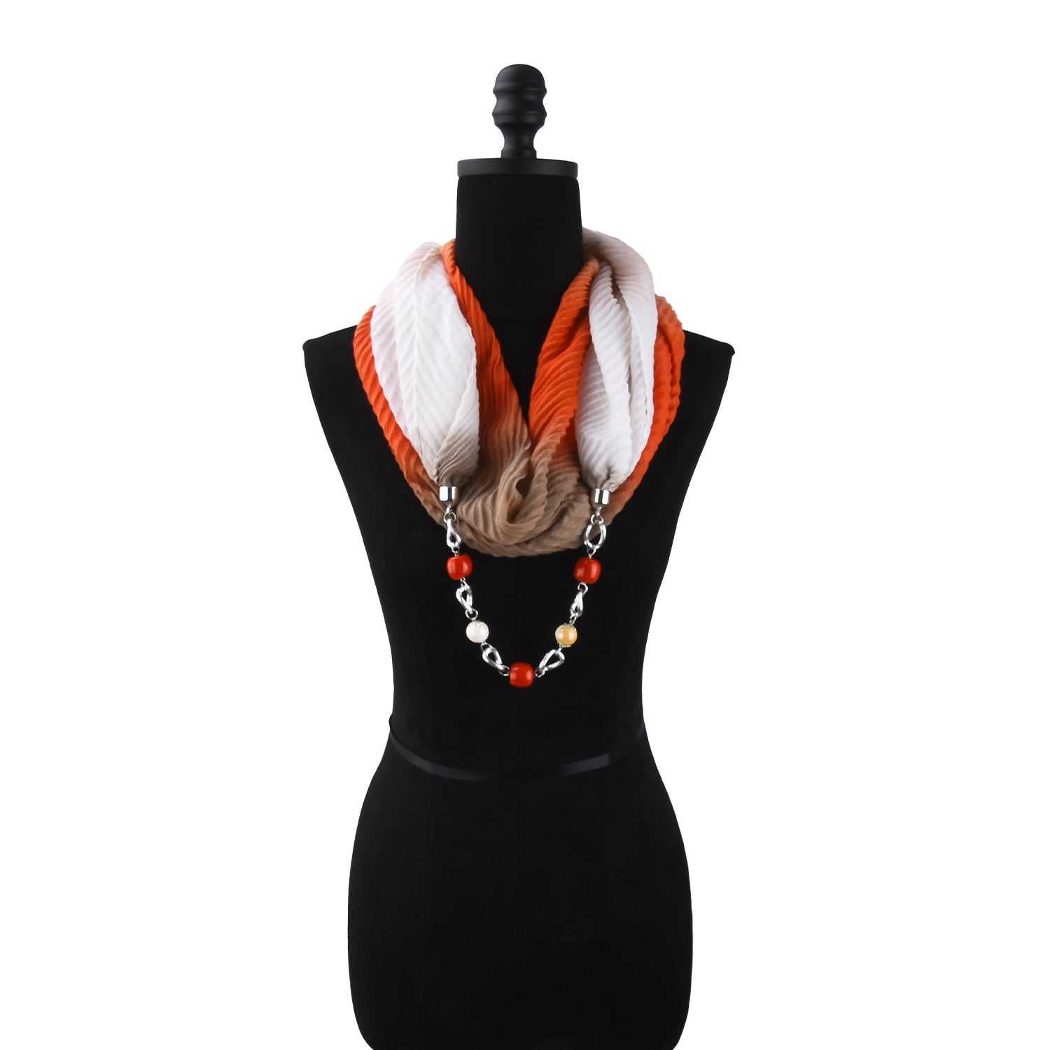 Aurora Gradient Color Infinity Scarf with Necklace - Mellow World