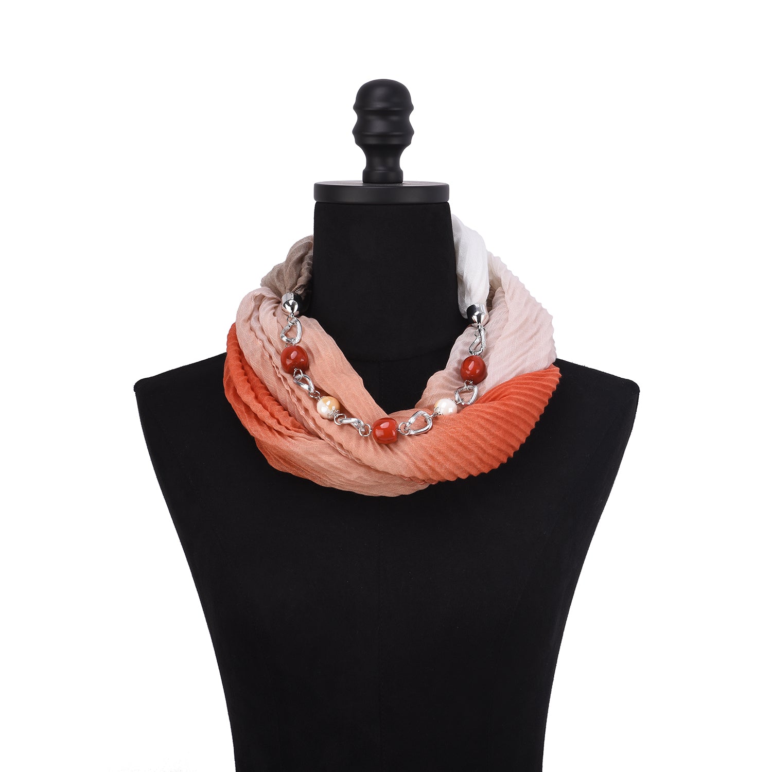 Aurora Gradient Color Infinity Scarf with Necklace - Mellow World