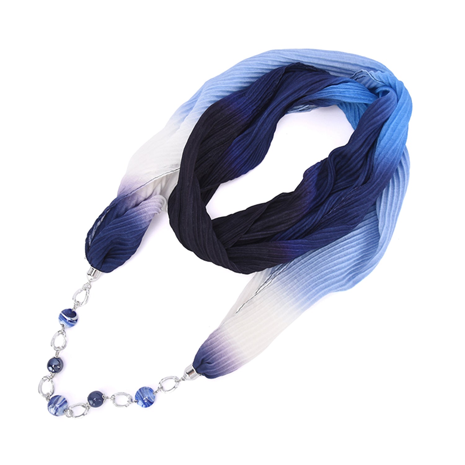 Aurora Gradient Color Infinity Scarf with Necklace - Mellow World