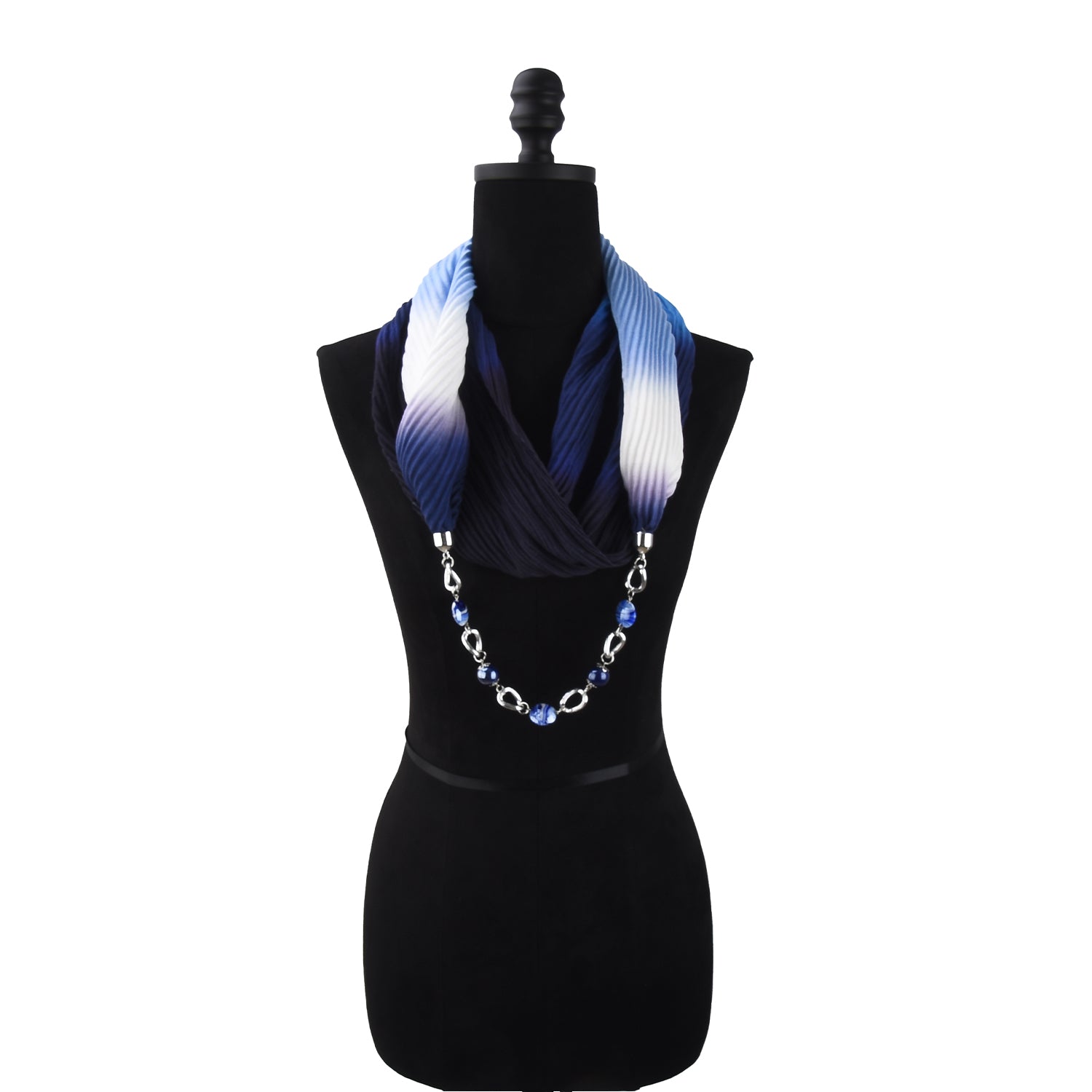 Aurora Gradient Color Infinity Scarf with Necklace - Mellow World