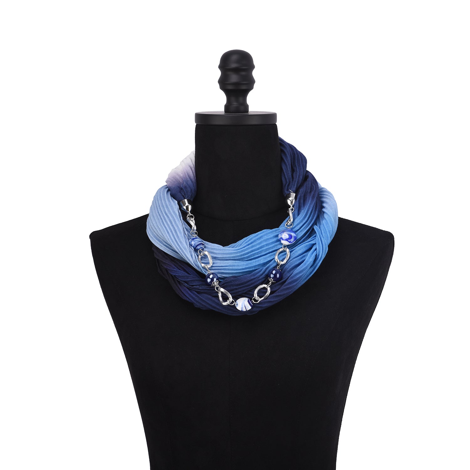 Aurora Gradient Color Infinity Scarf with Necklace - Mellow World