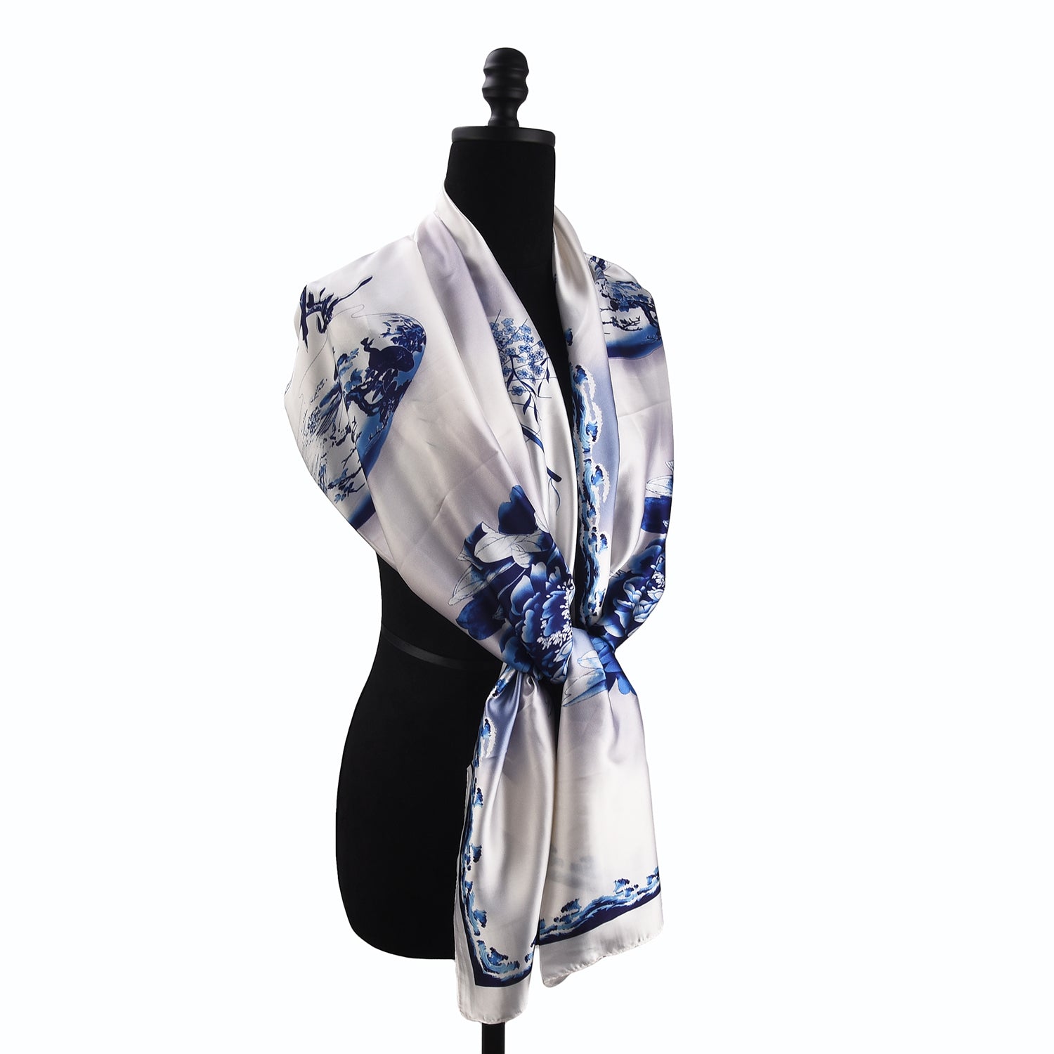 Women's Floral Printed Satin Wrap Scarf - Mellow World