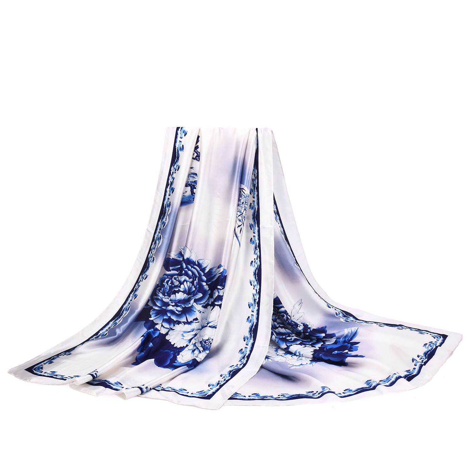 Women's Floral Printed Satin Wrap Scarf - Mellow World