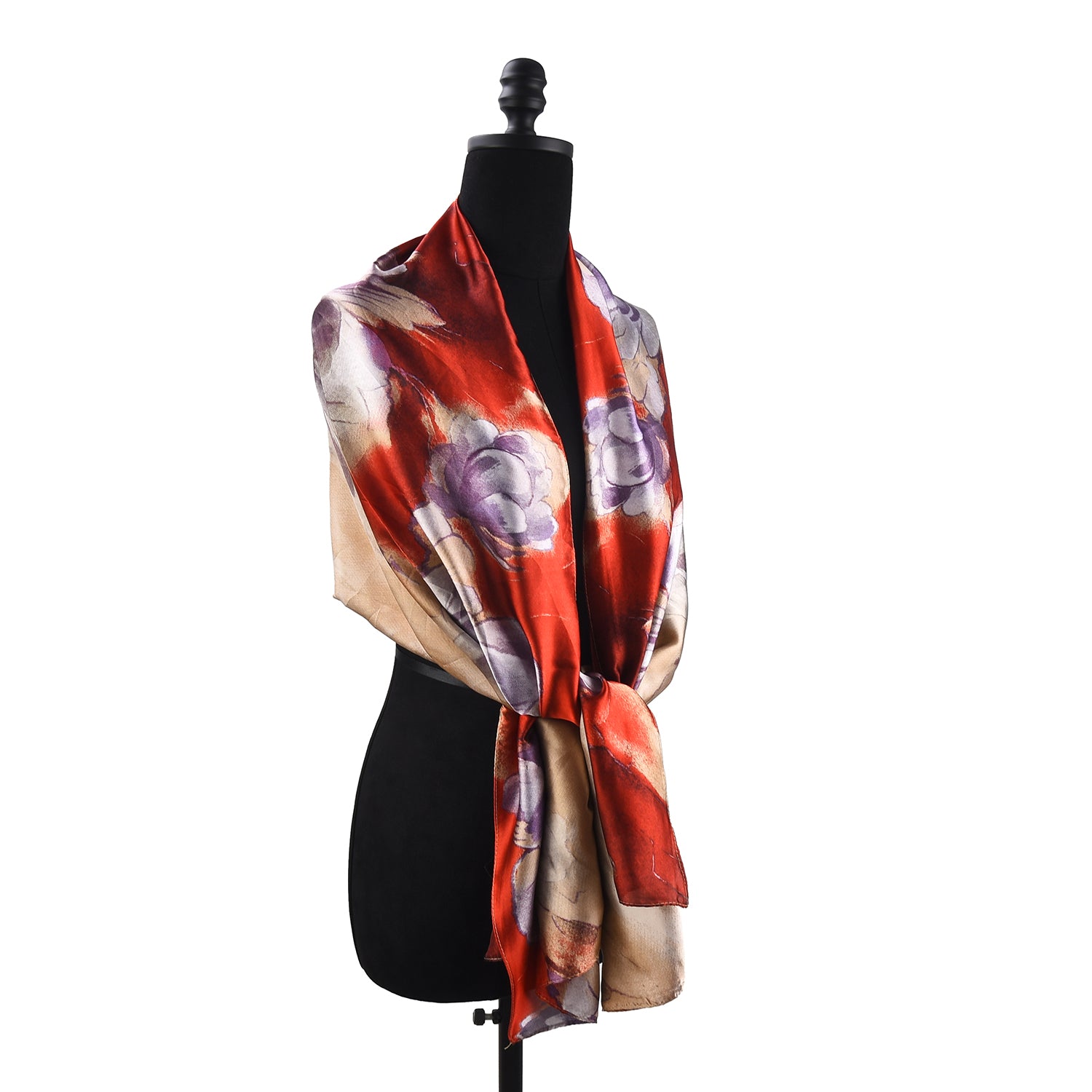 Women's Floral Printed Satin Wrap Scarf - Mellow World