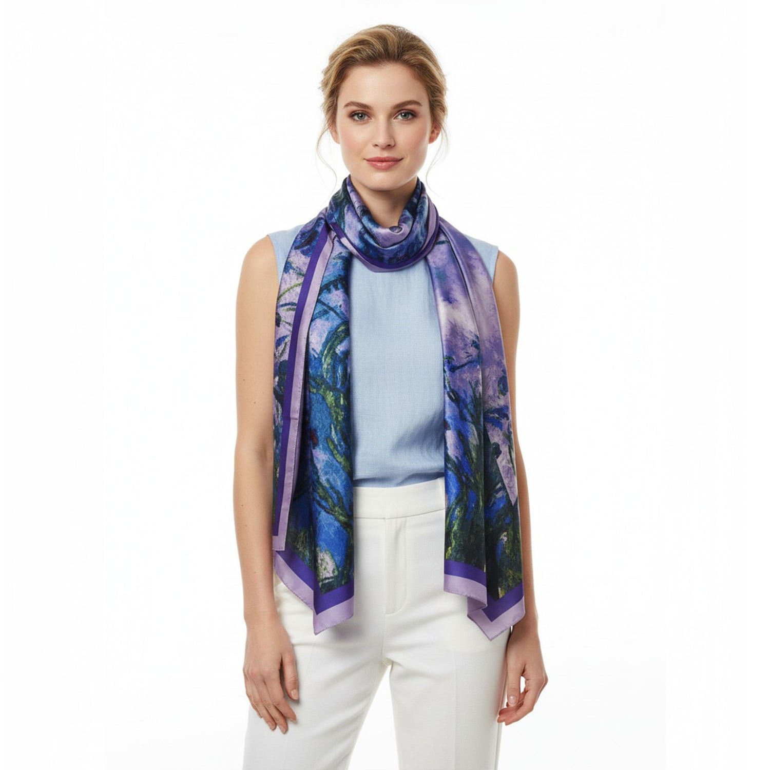 Women's Floral Printed Satin Wrap Scarf - Mellow World