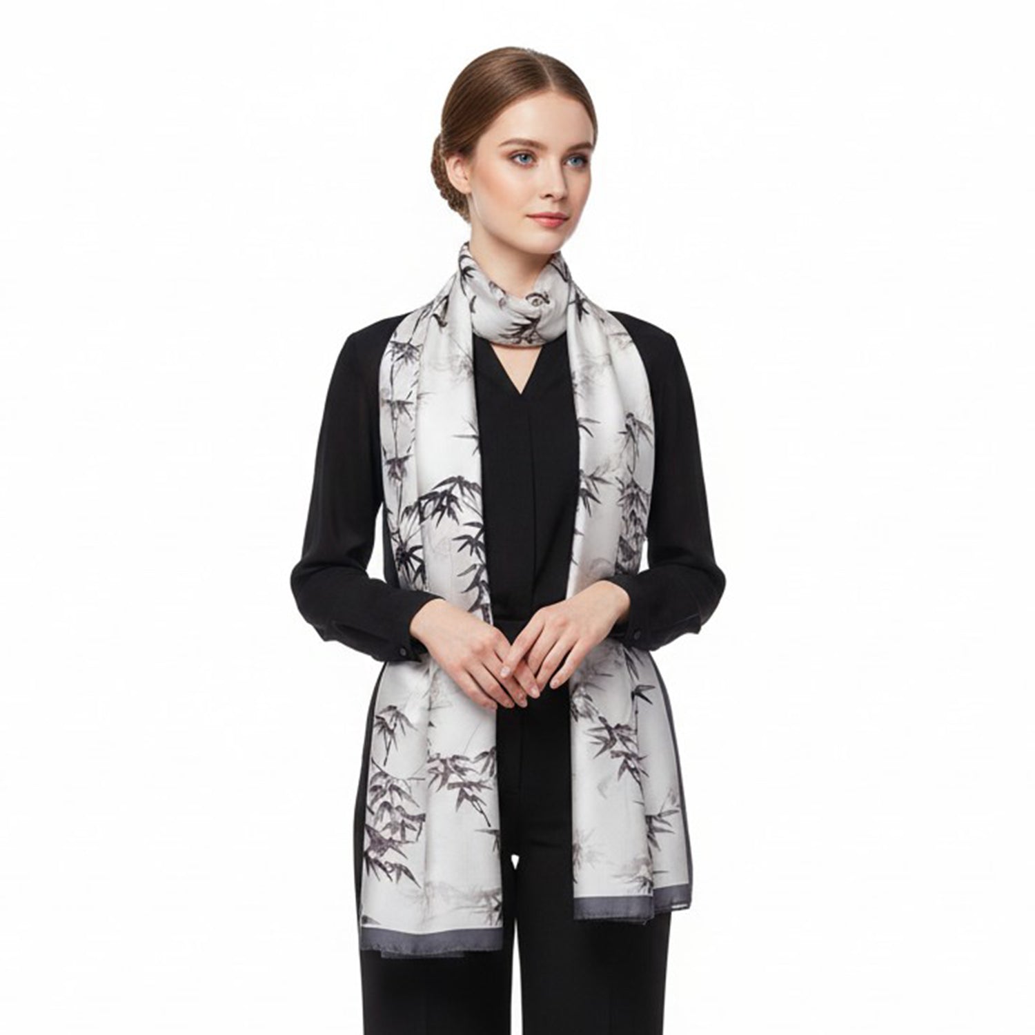 Women's Floral Printed Satin Wrap Scarf - Mellow World