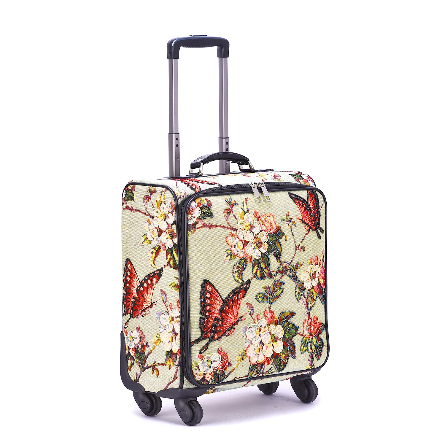 Butterfly Hand beaded Rolling Suitcase - Mellow World