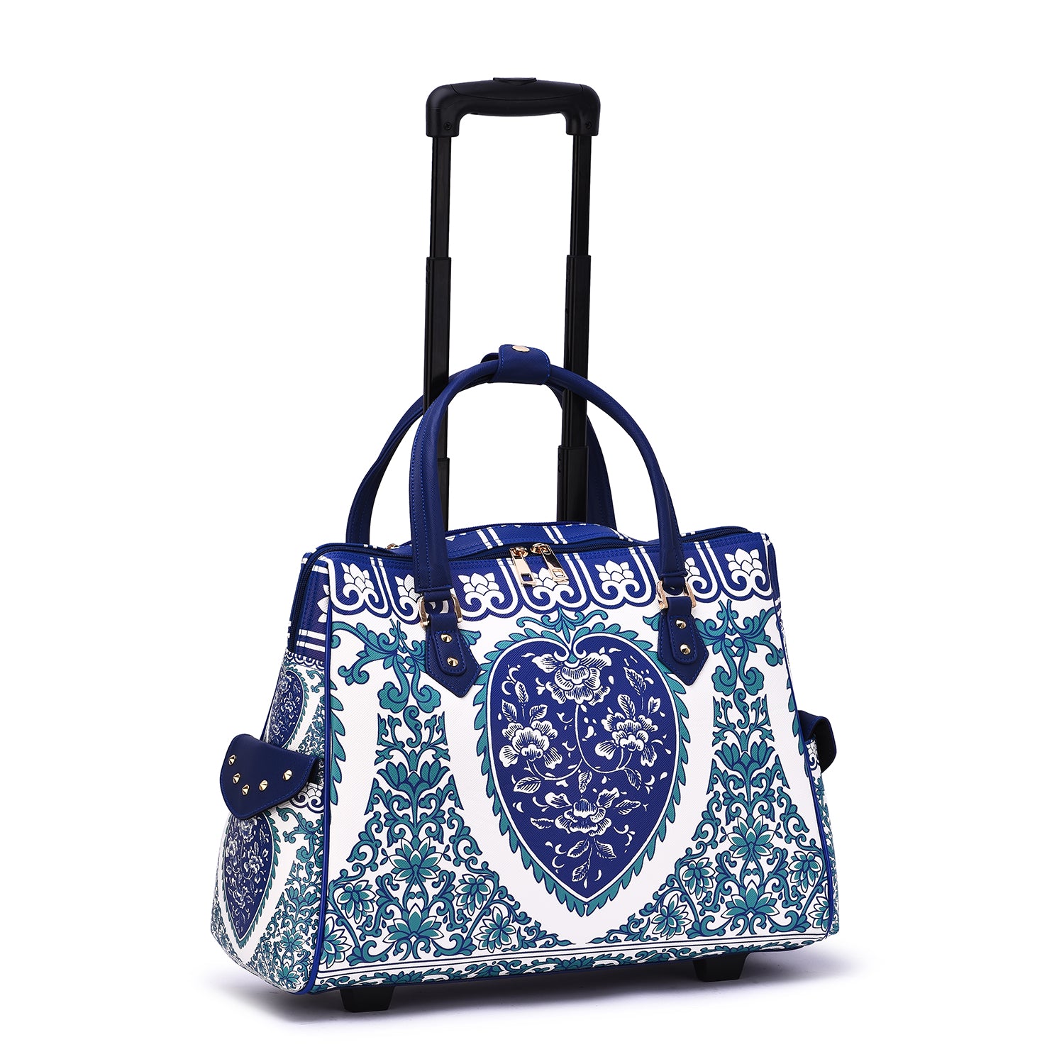 Porcelain Rolling Floral Laptop Tote - Mellow World