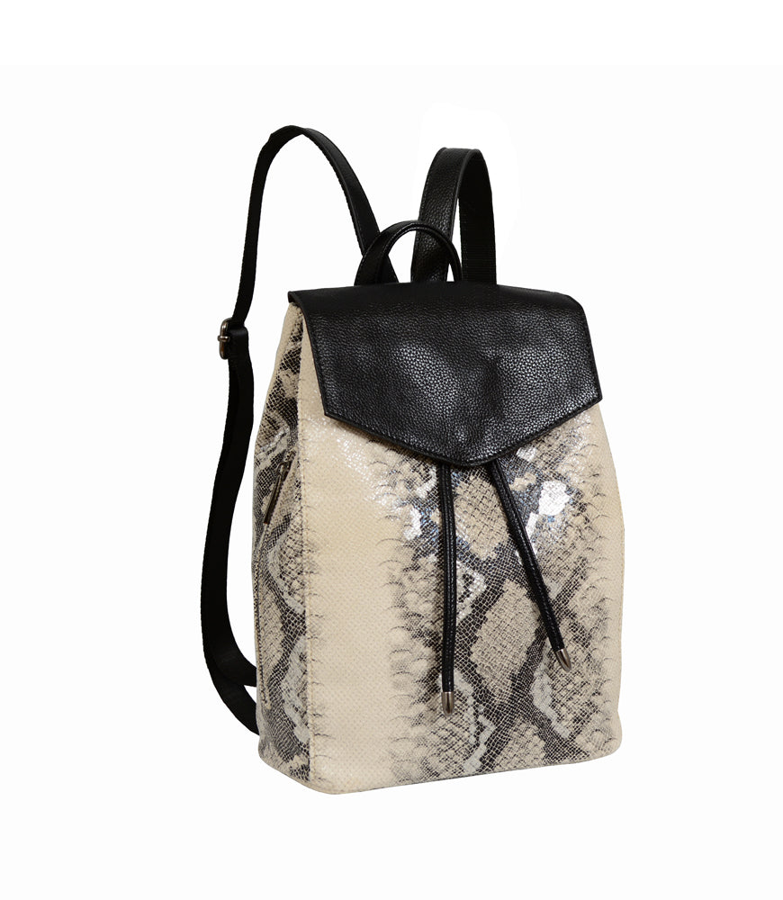 Karai Snakeskin Embossed Backpack. - Mellow World