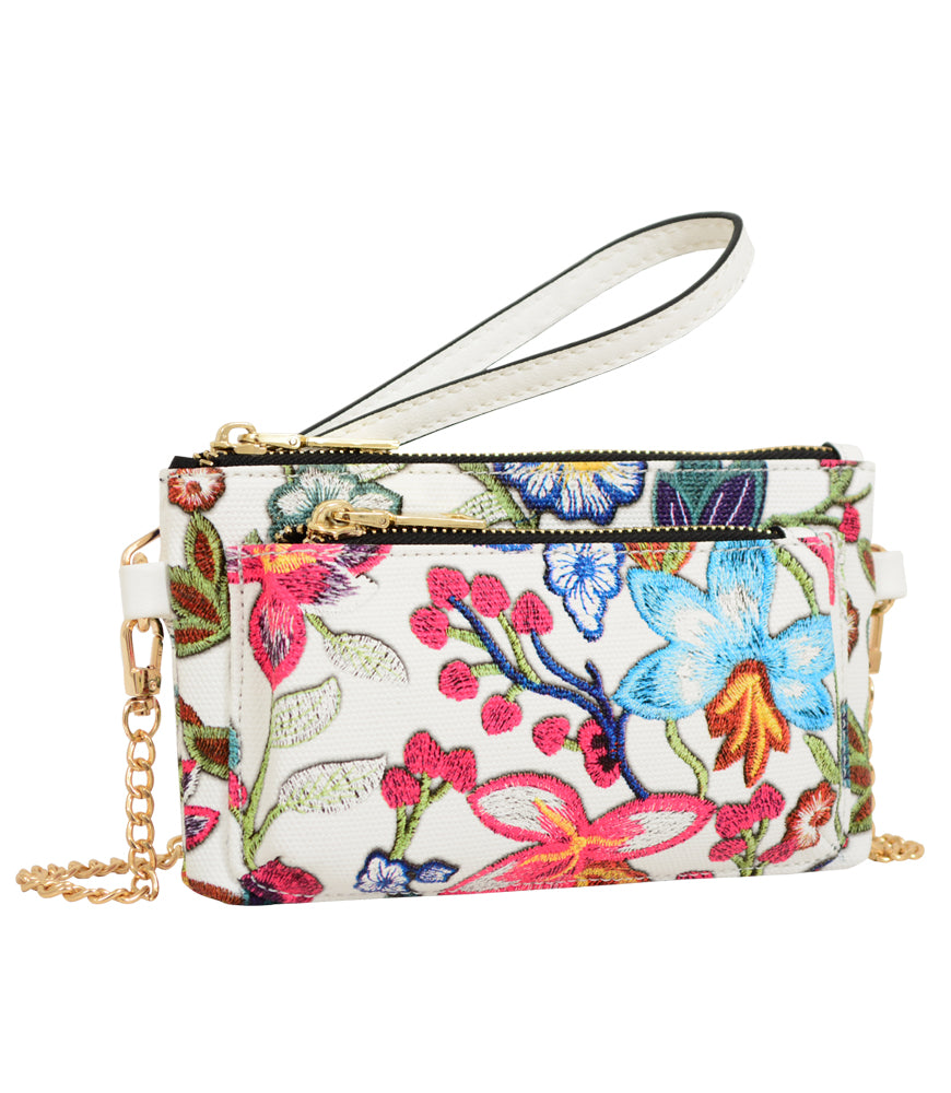 Primerose Floral Patterned Wristlet