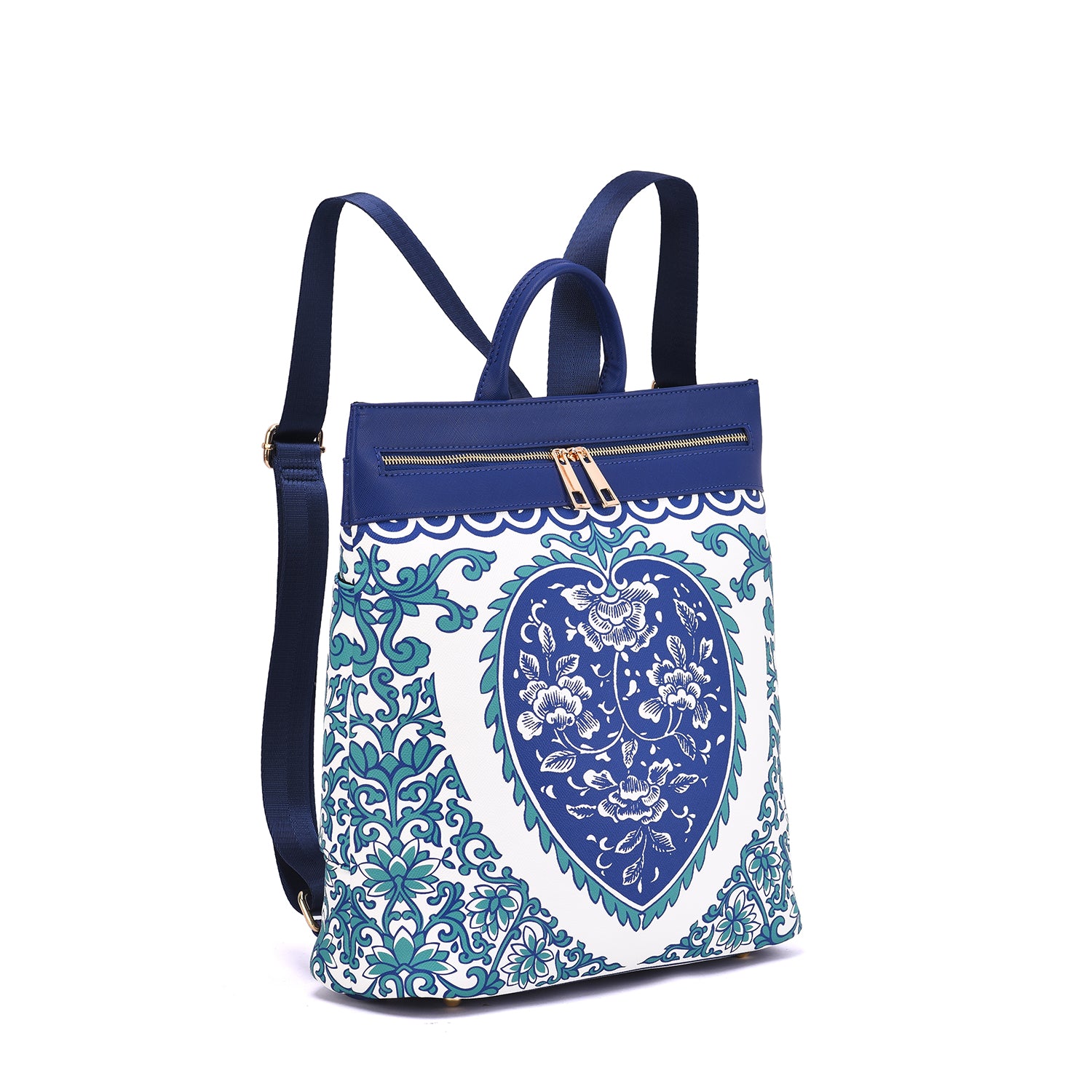 Porcelain Print Backpack With Trolley Sleeve - Mellow World 