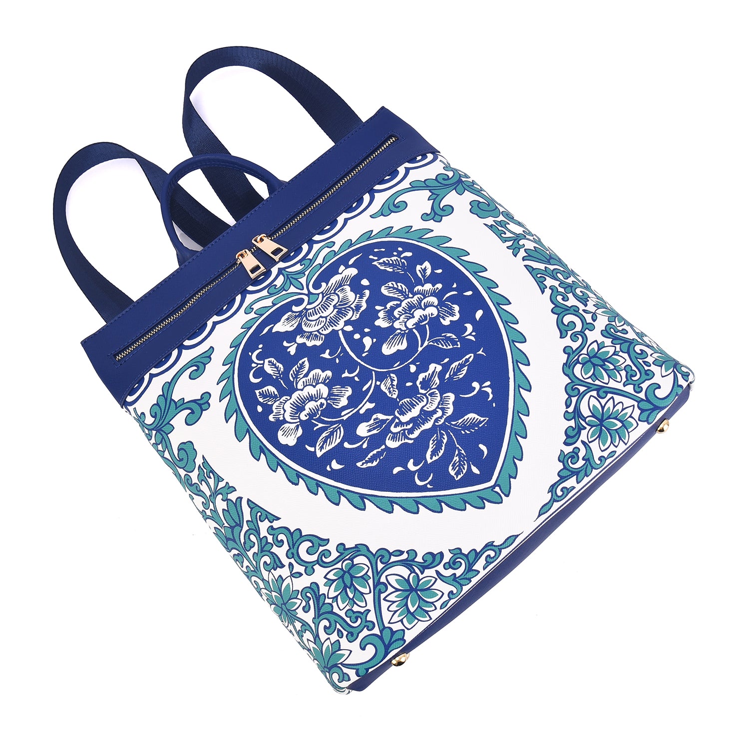 Porcelain Print Backpack With Trolley Sleeve - Mellow World 