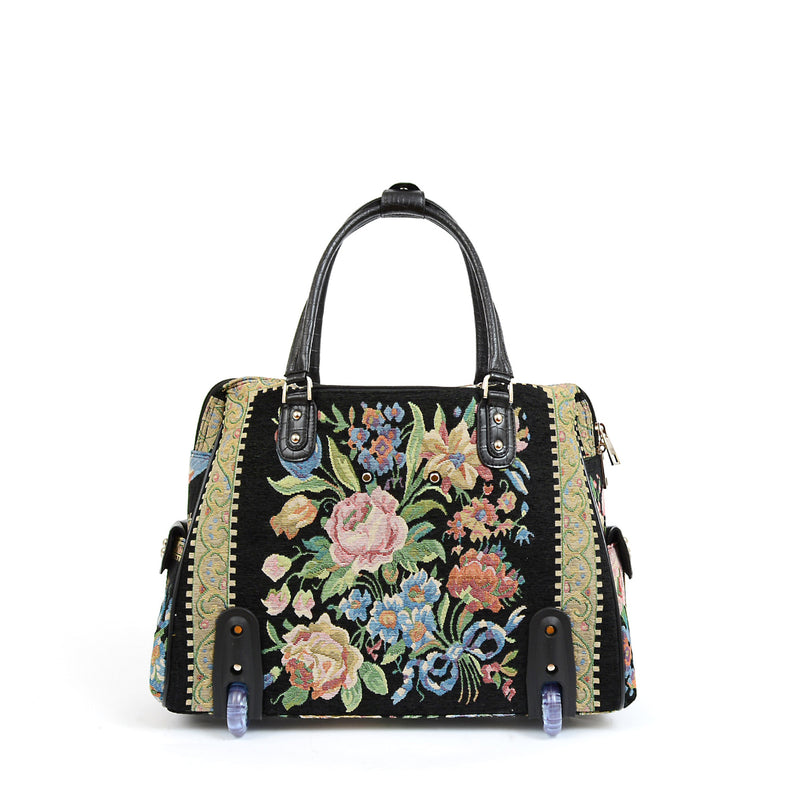 Flower Shop Hand Beaded Rolling Tote - Mellow World 