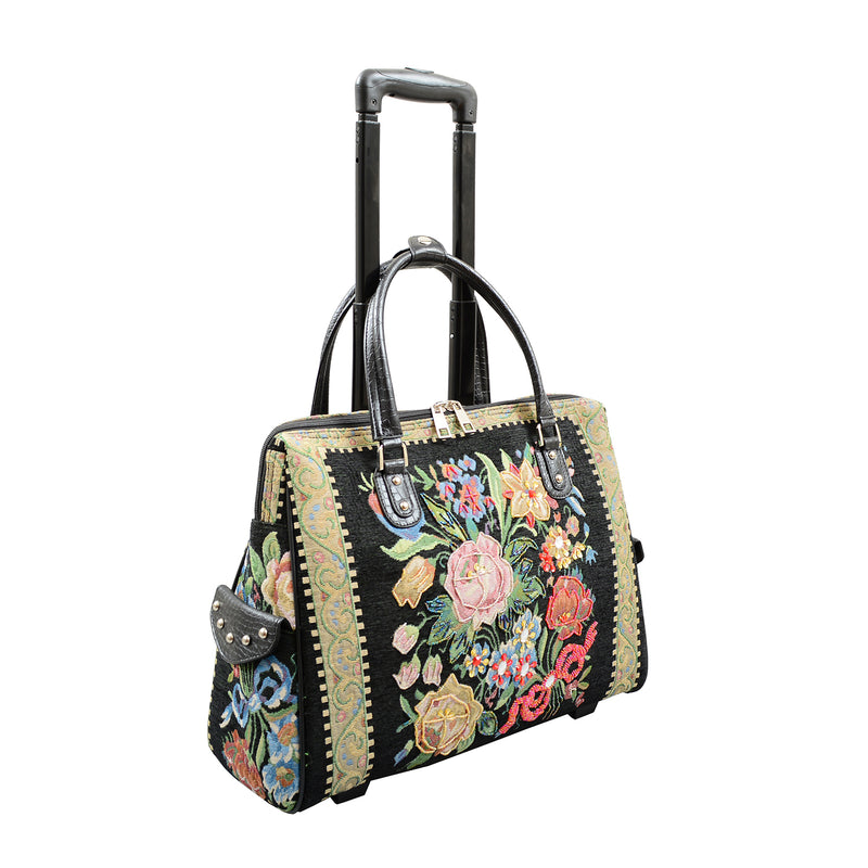 Flower Shop Hand Beaded Rolling Tote - Mellow World 