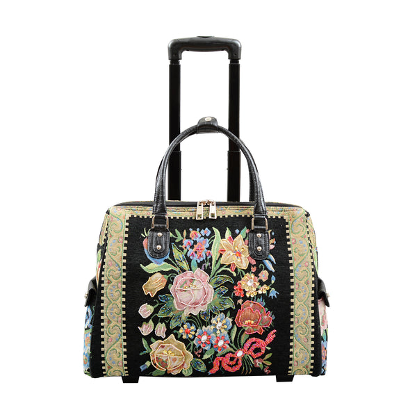 Flower Shop Hand Beaded Rolling Tote - Mellow World 