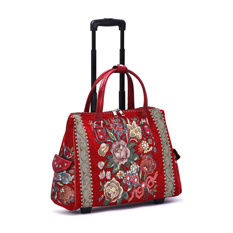 Flower Shop Hand Beaded Rolling Tote - Mellow World 
