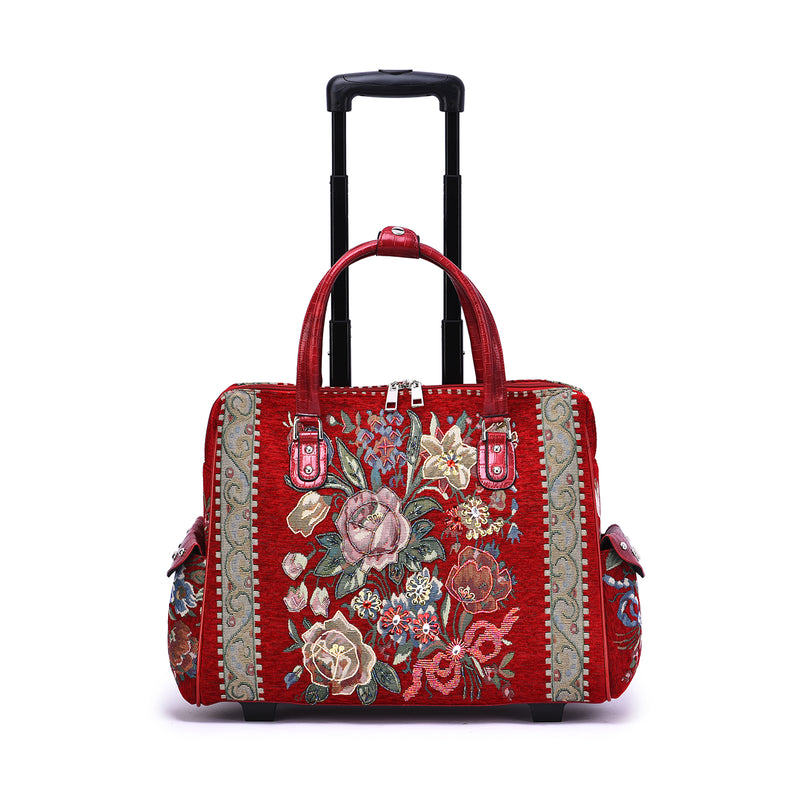 Flower Shop Hand Beaded Rolling Tote - Mellow World 