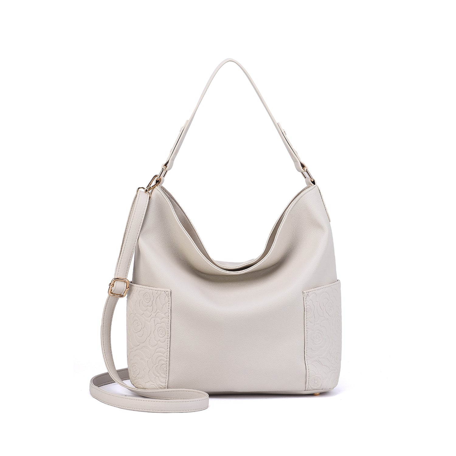 Ryder Hobo Bag with Floral Embossed Pockets