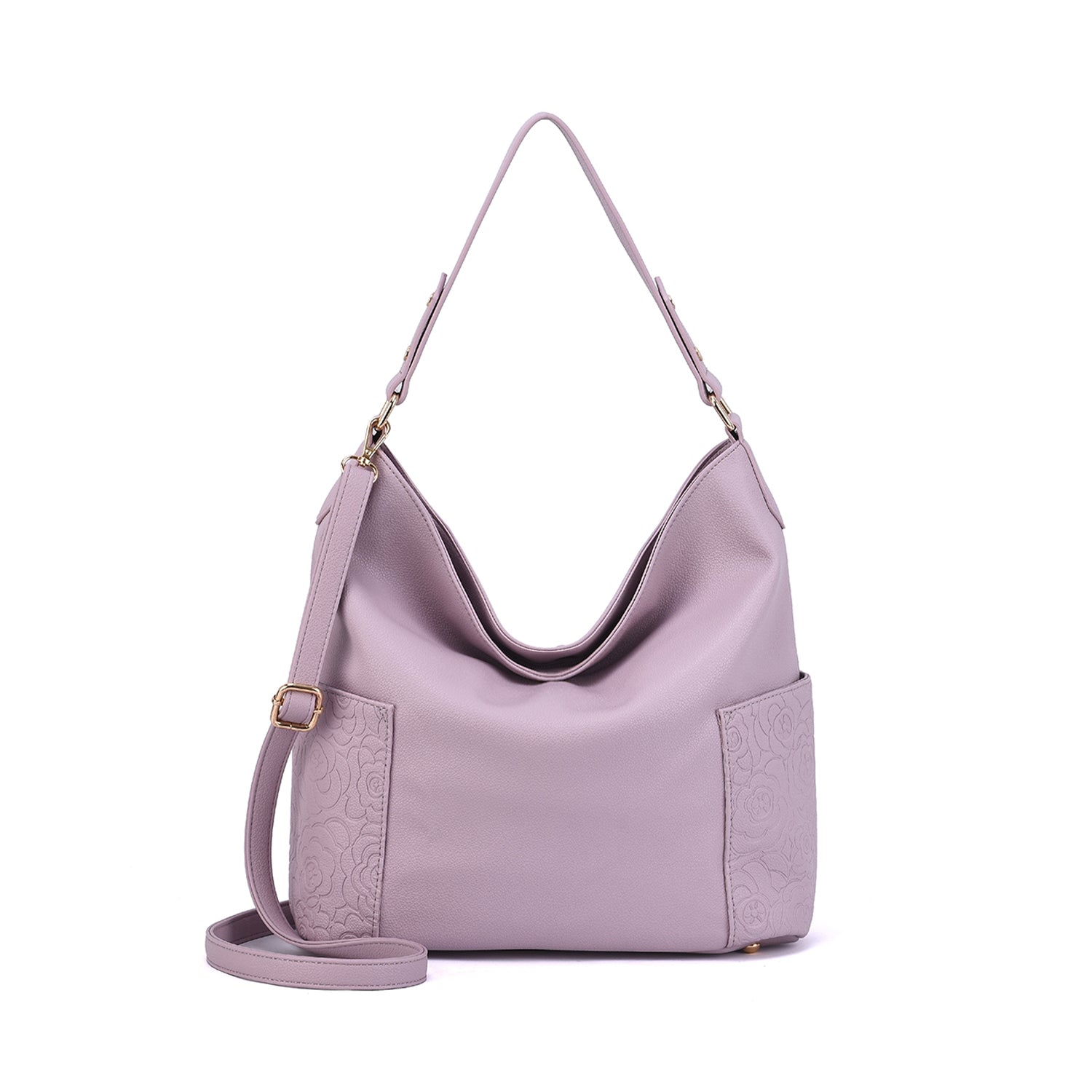 Ryder Hobo Bag with Floral Embossed Pockets