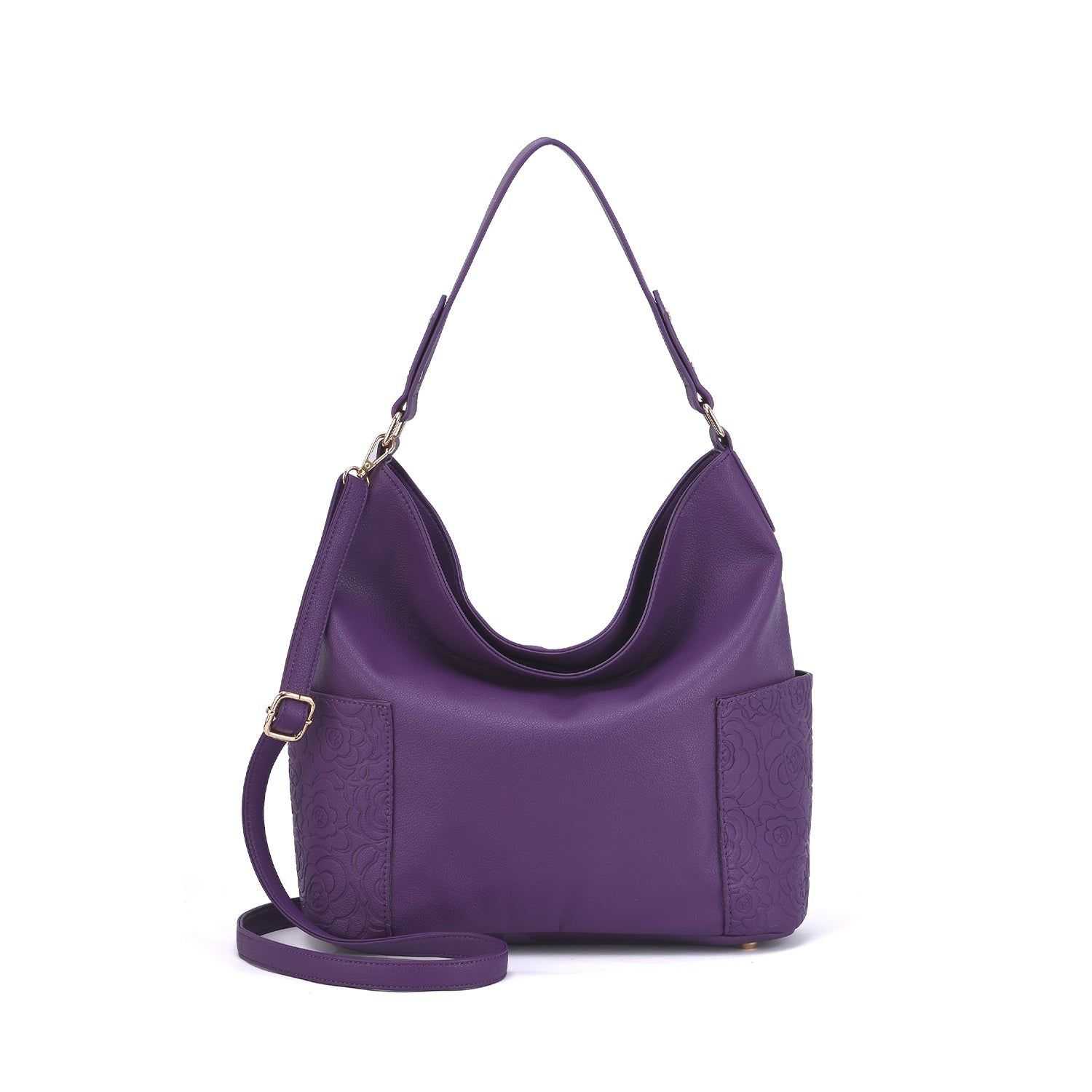 Ryder Hobo Bag with Floral Embossed Pockets