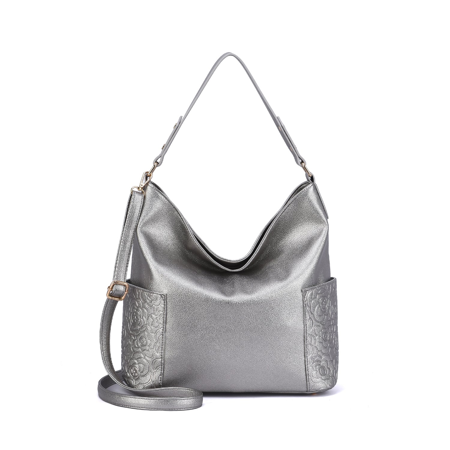 Ryder Hobo Bag with Floral Embossed Pockets